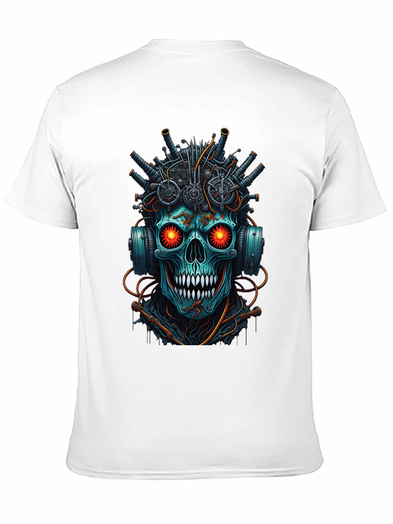 Cyberpunk Skull T-Shirt - Futuristic Design