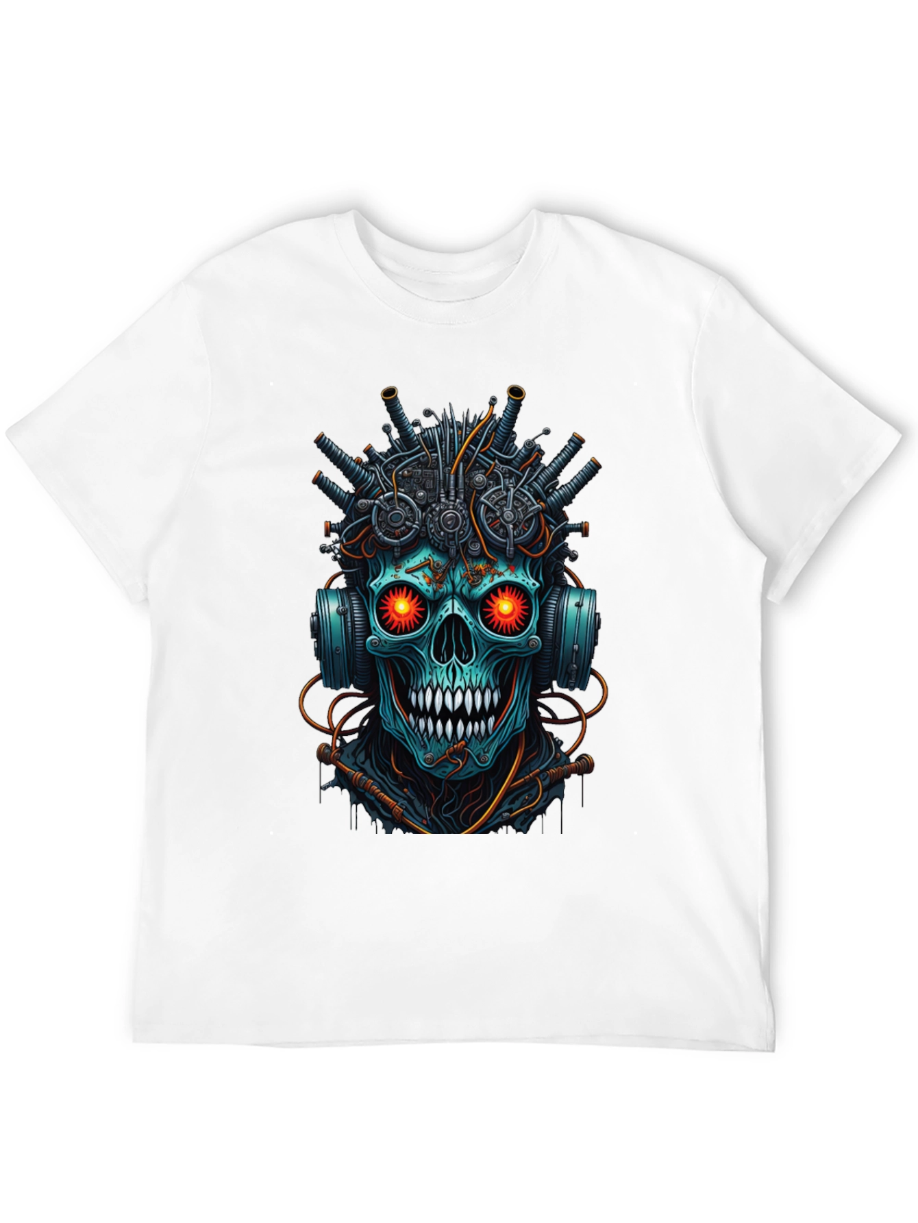 Cyberpunk Skull T-Shirt - Futuristic Design