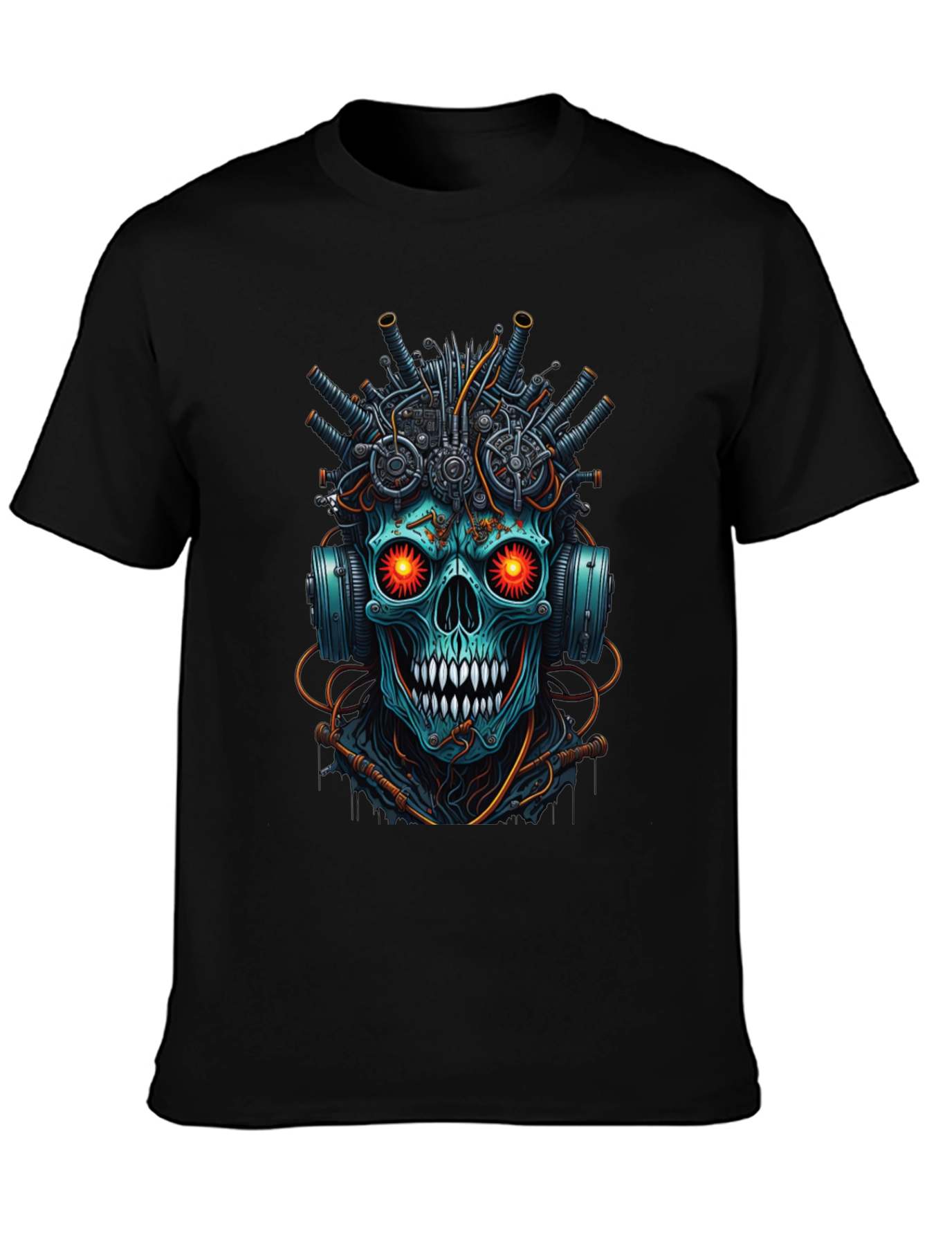 Cyberpunk Skull T-Shirt - Futuristic Design