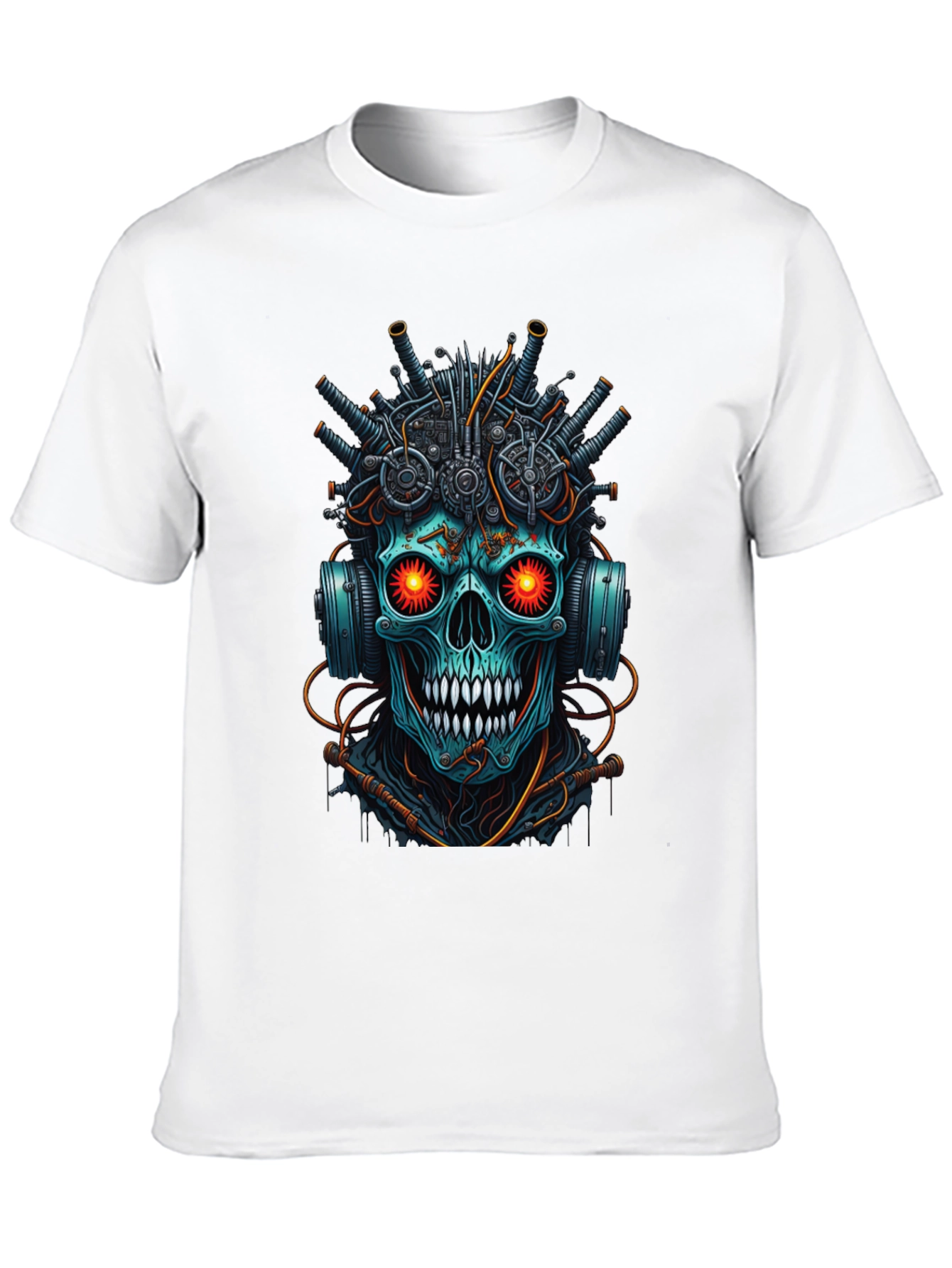 Cyberpunk Skull T-Shirt - Futuristic Design