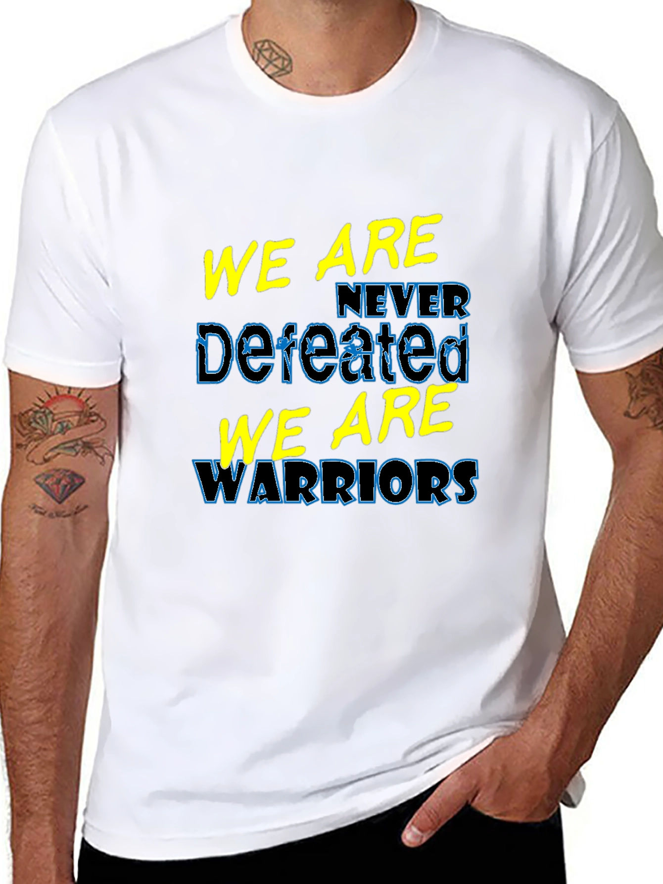 We Are Never Defeated Warriors T-Shirt