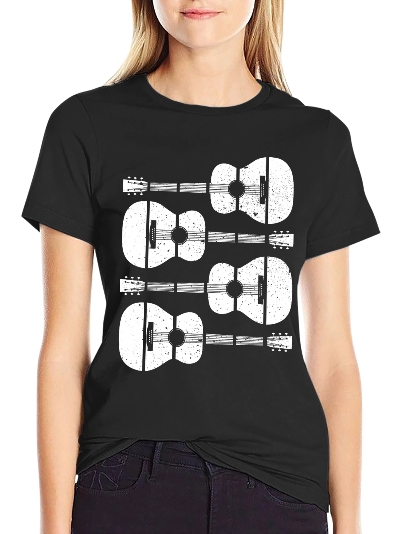 Guitar Graphic Black T-Shirt