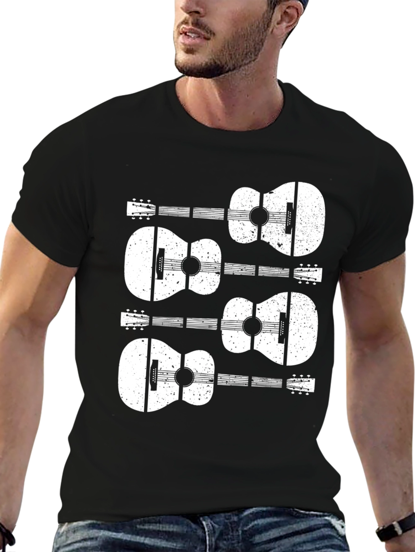 Guitar Graphic Black T-Shirt