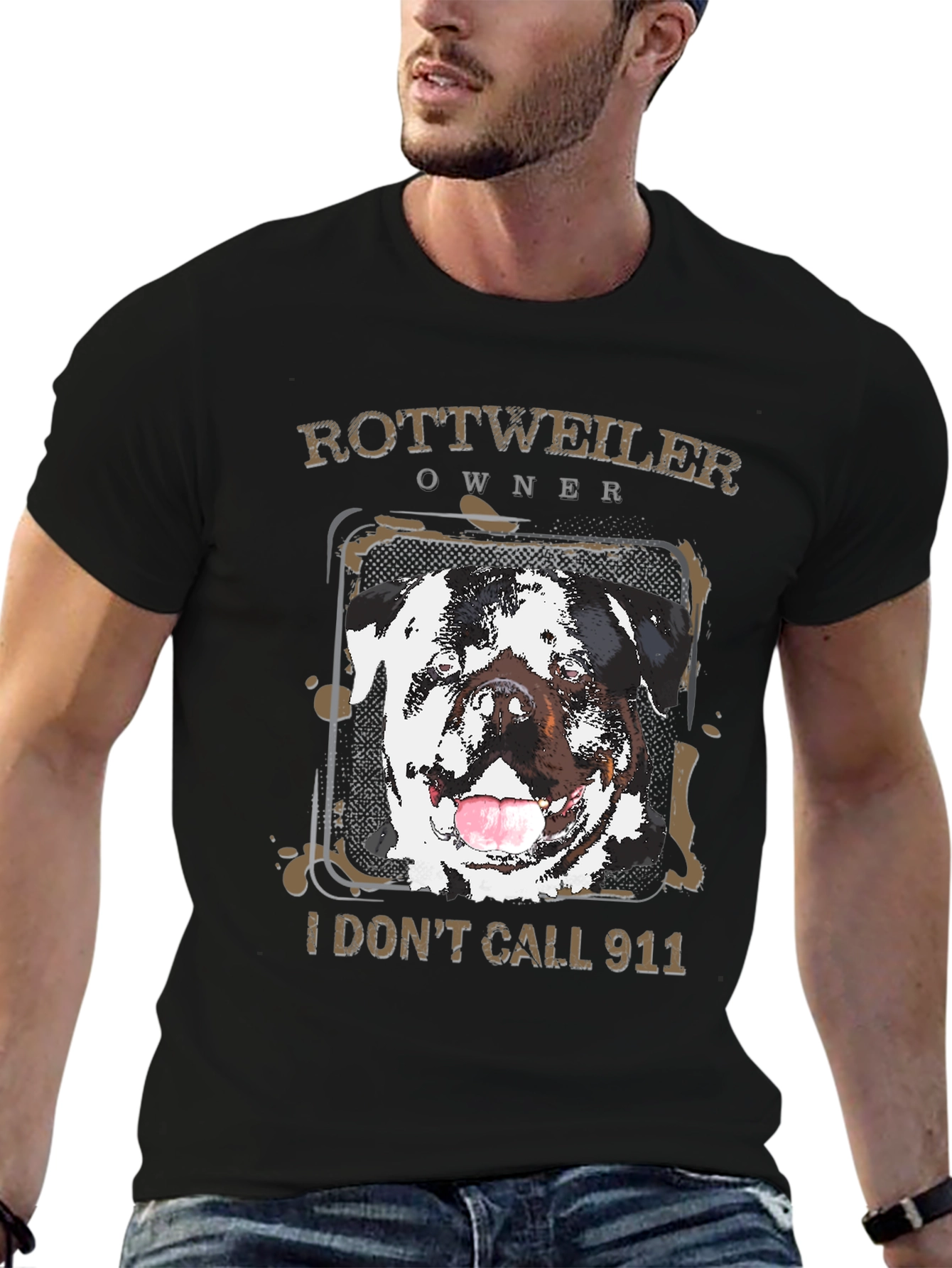 Rottweiler Owner I Dont Call 911 Graphic Tee