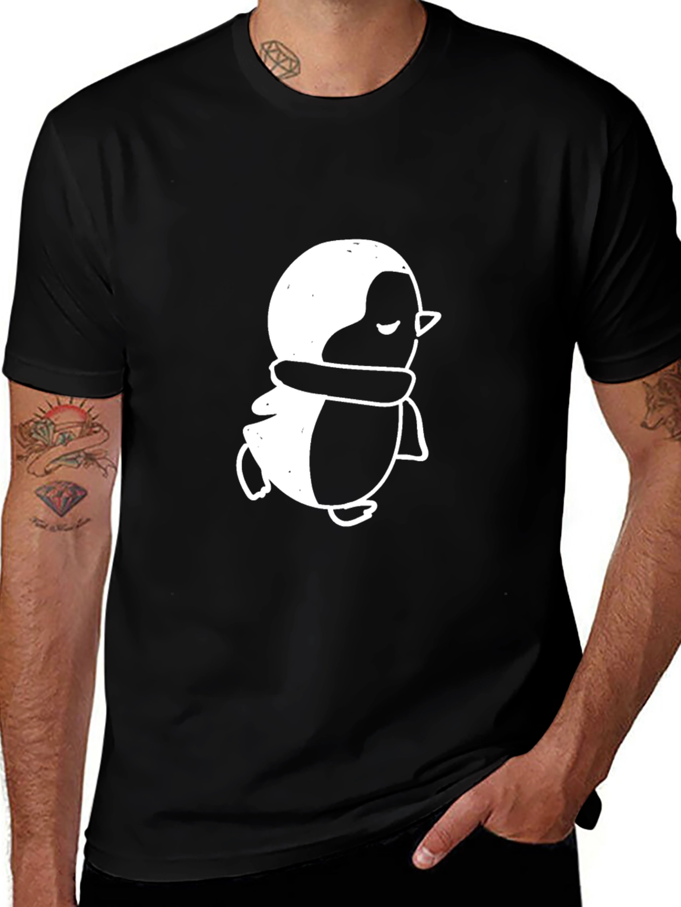 Black Penguin Graphic T-Shirt - Casual Comfort