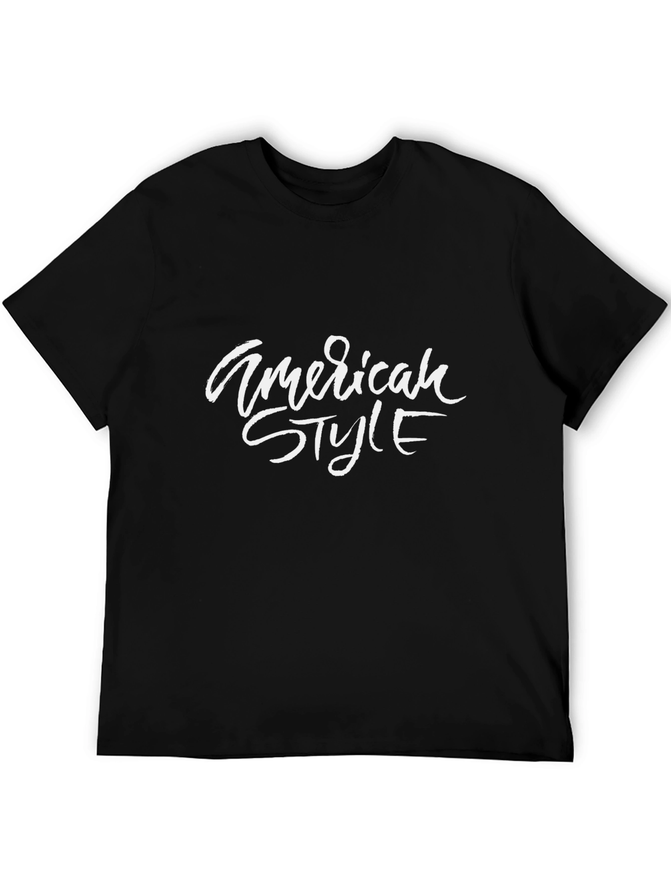 American Style Graphic Print Black T-Shirt
