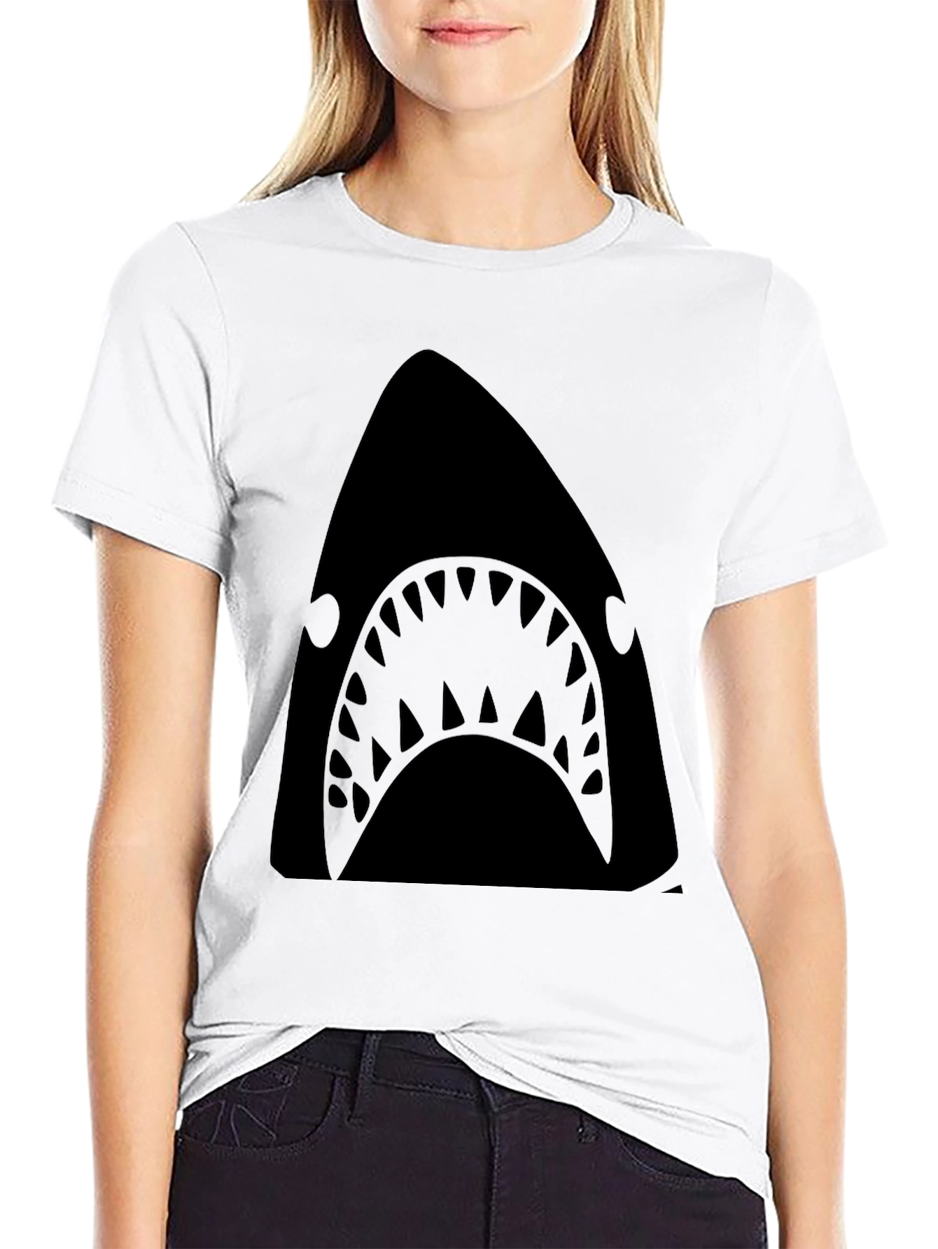 Mens Black Shark Graphic T-Shirt - Unique Design
