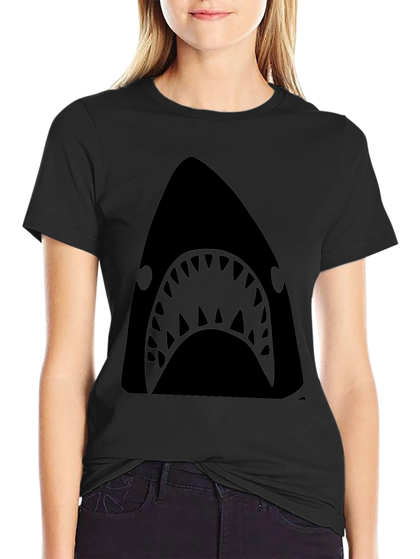 Mens Black Shark Graphic T-Shirt - Unique Design