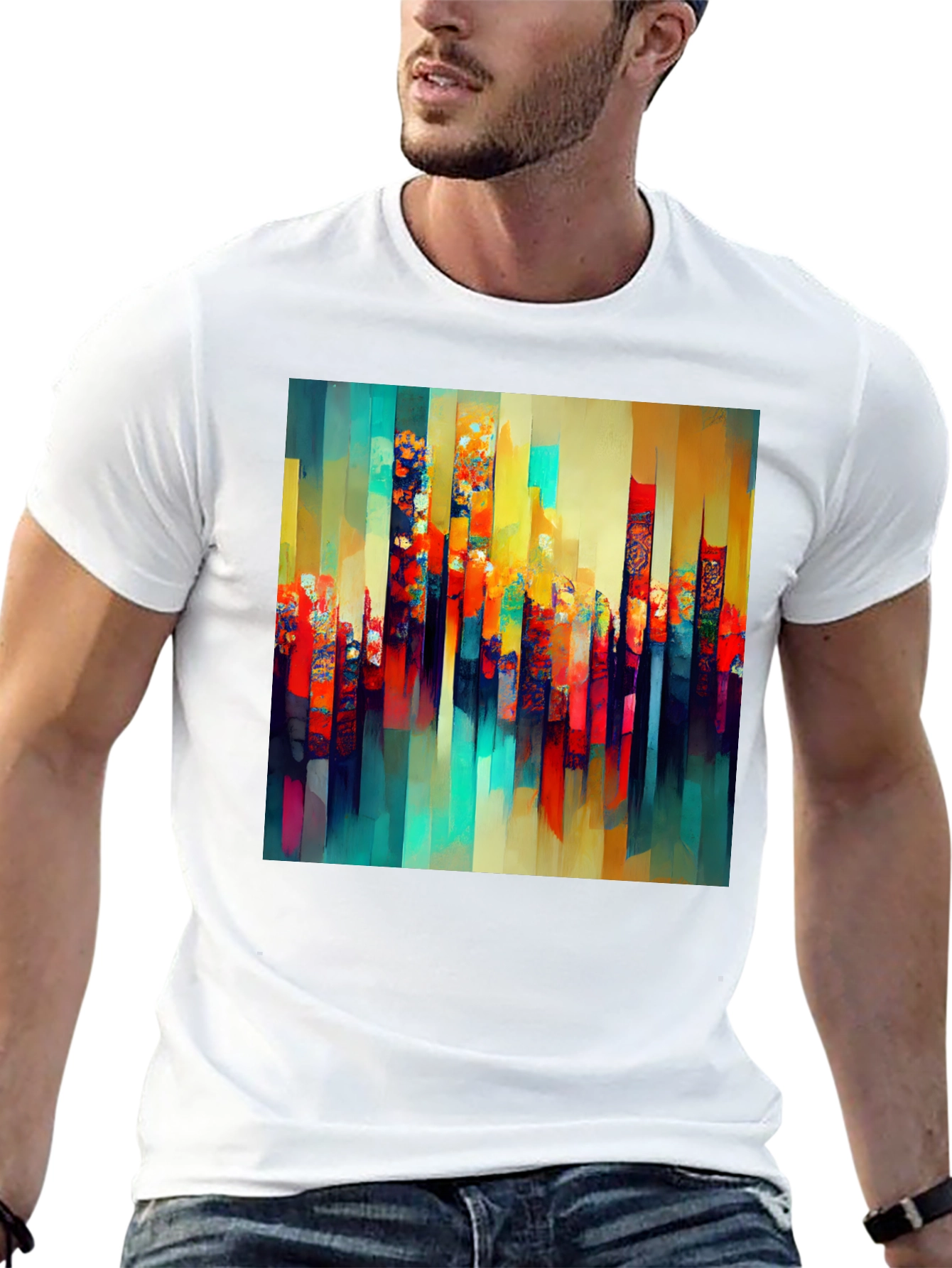 Abstract Art Mens Black T-Shirt