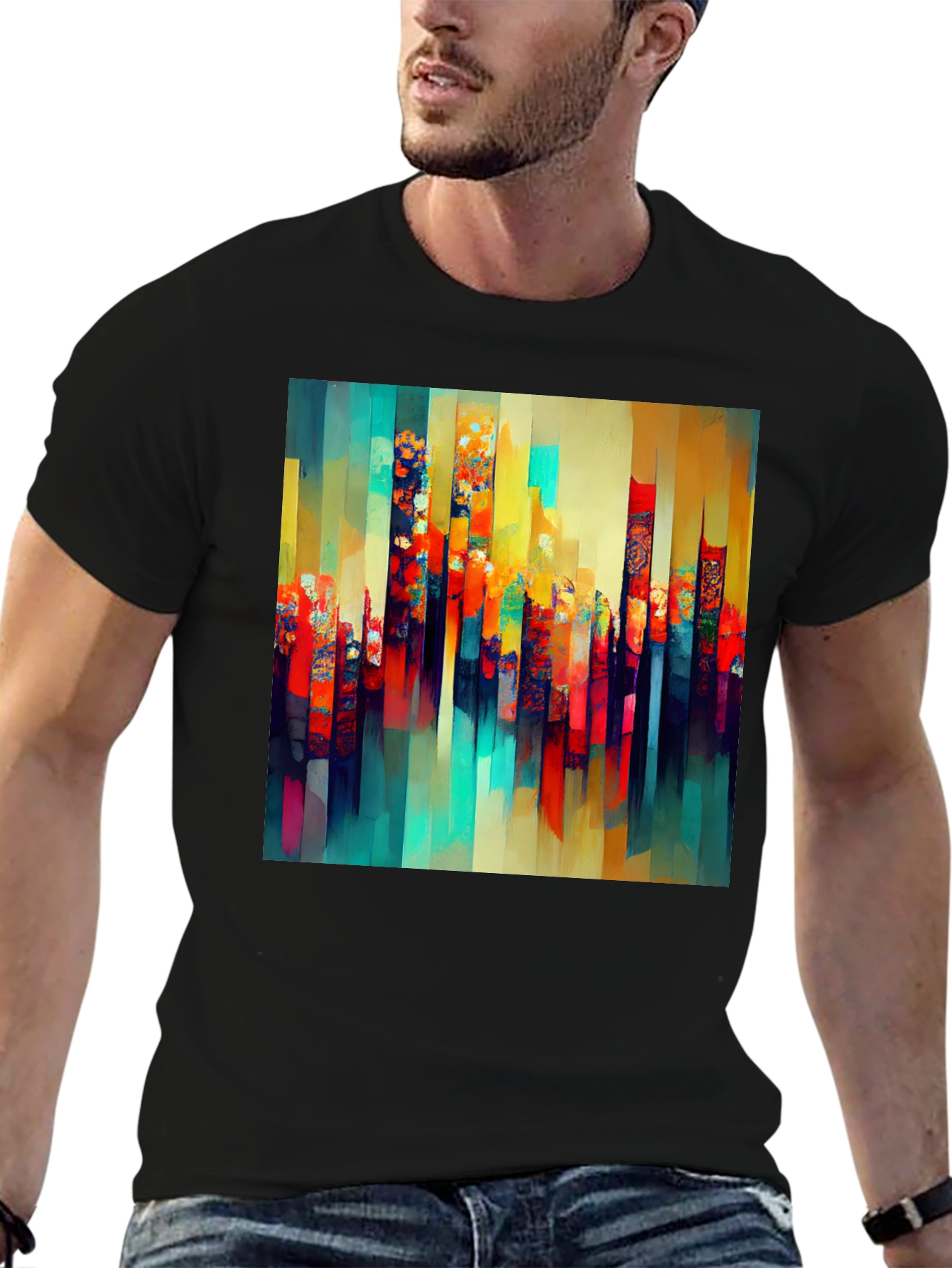 Abstract Art Mens Black T-Shirt