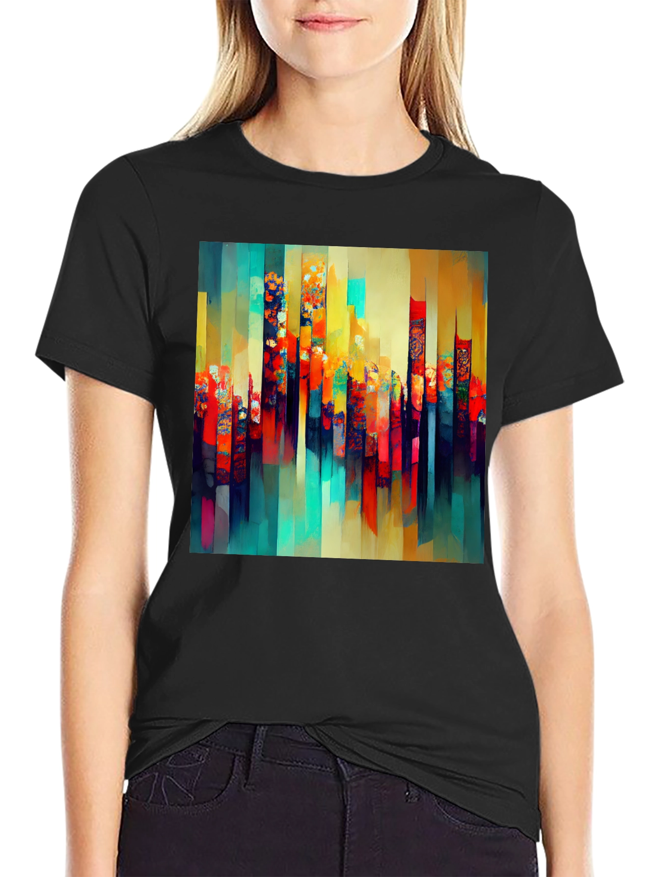 Abstract Art Mens Black T-Shirt