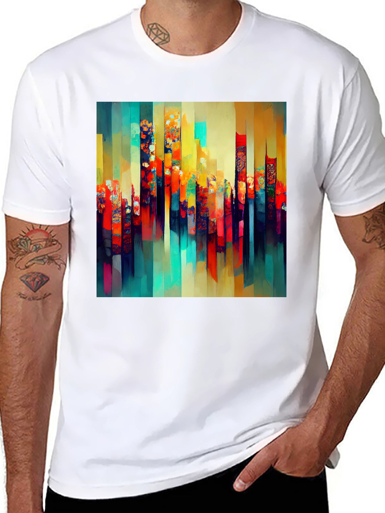 Abstract Art Mens Black T-Shirt