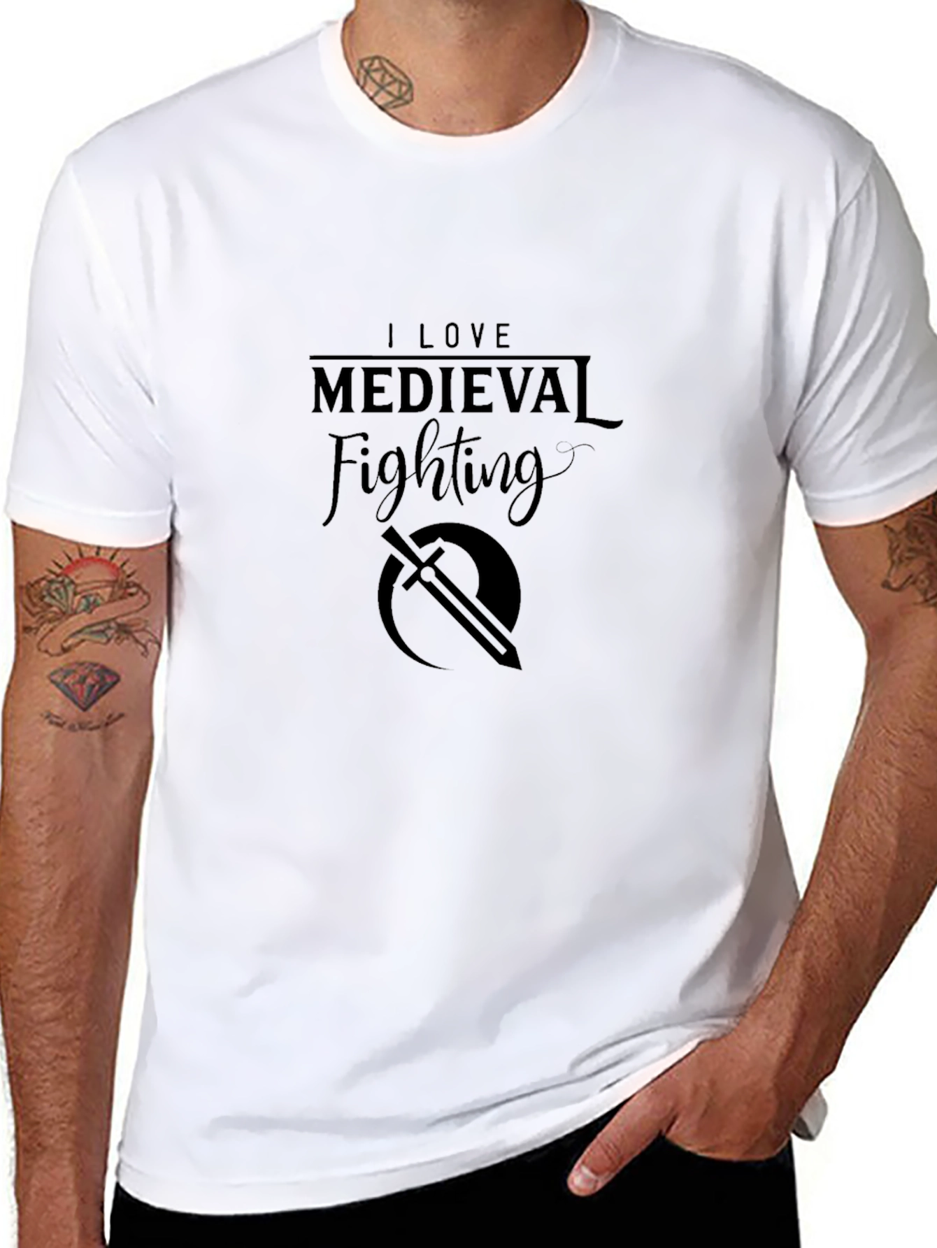 I Love Medieval Fighting Black T-Shirt
