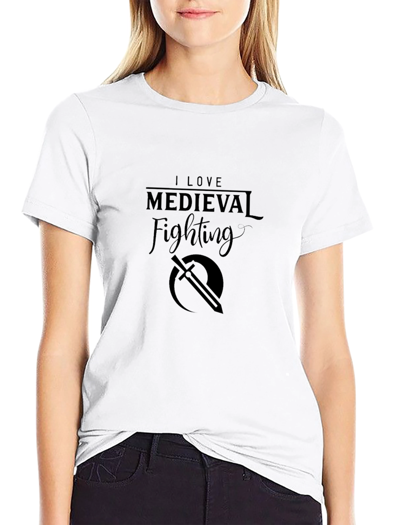 I Love Medieval Fighting Black T-Shirt