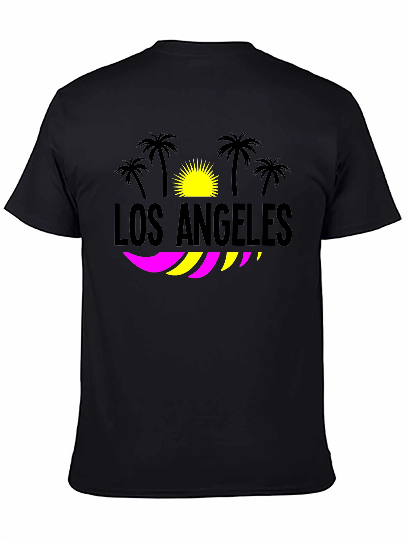 Los Angeles Palm Tree Graphic T-Shirt - Black