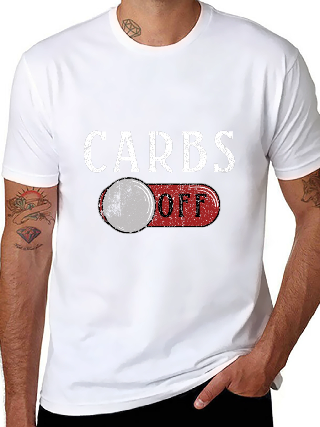 Carbs Off Funny Graphic T-Shirt