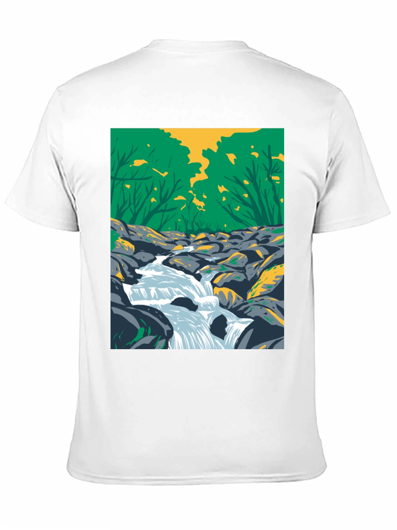 Nature Stream Graphic Black T-Shirt
