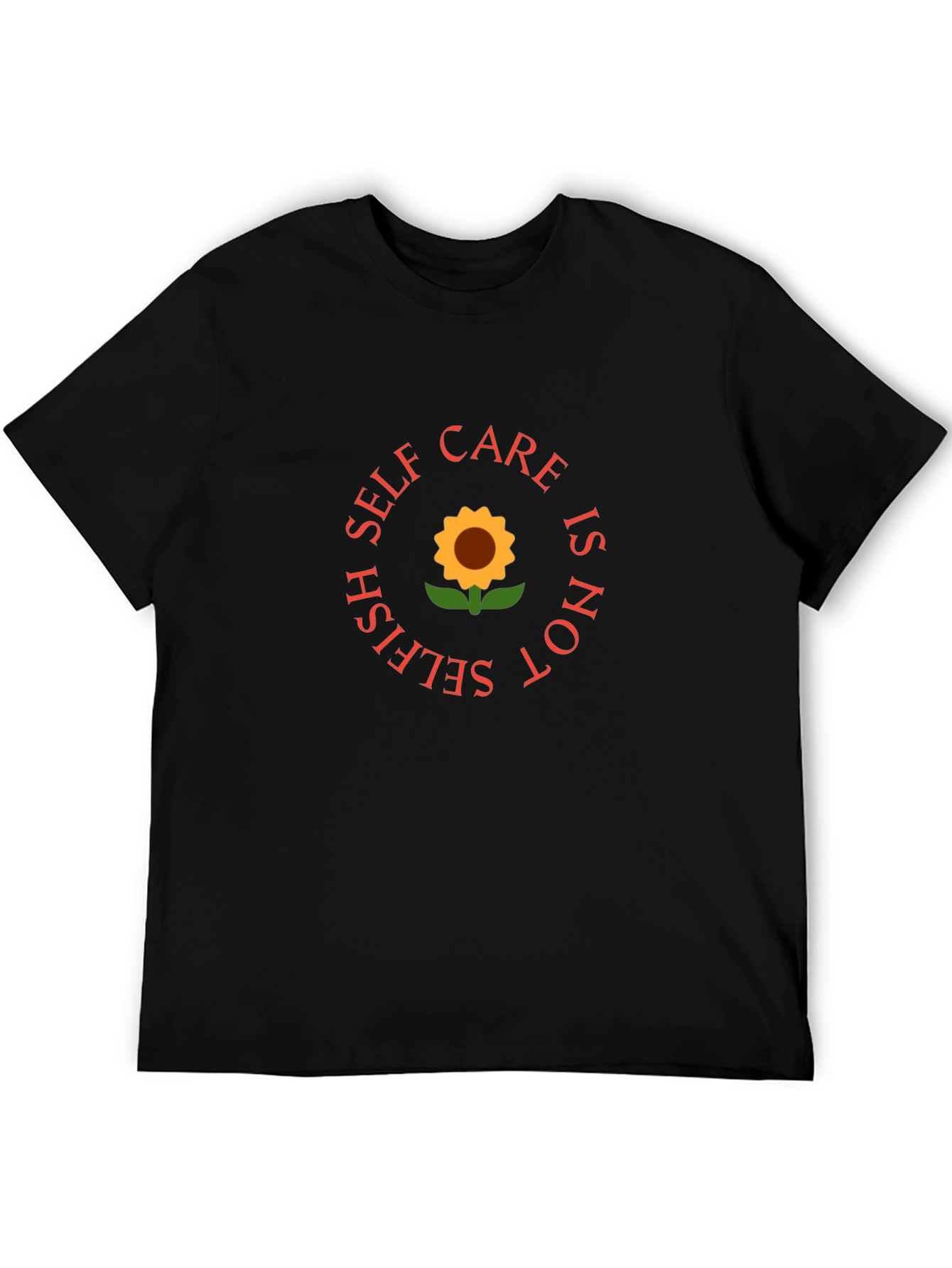 Self Care Sunflower Graphic Tee - Black