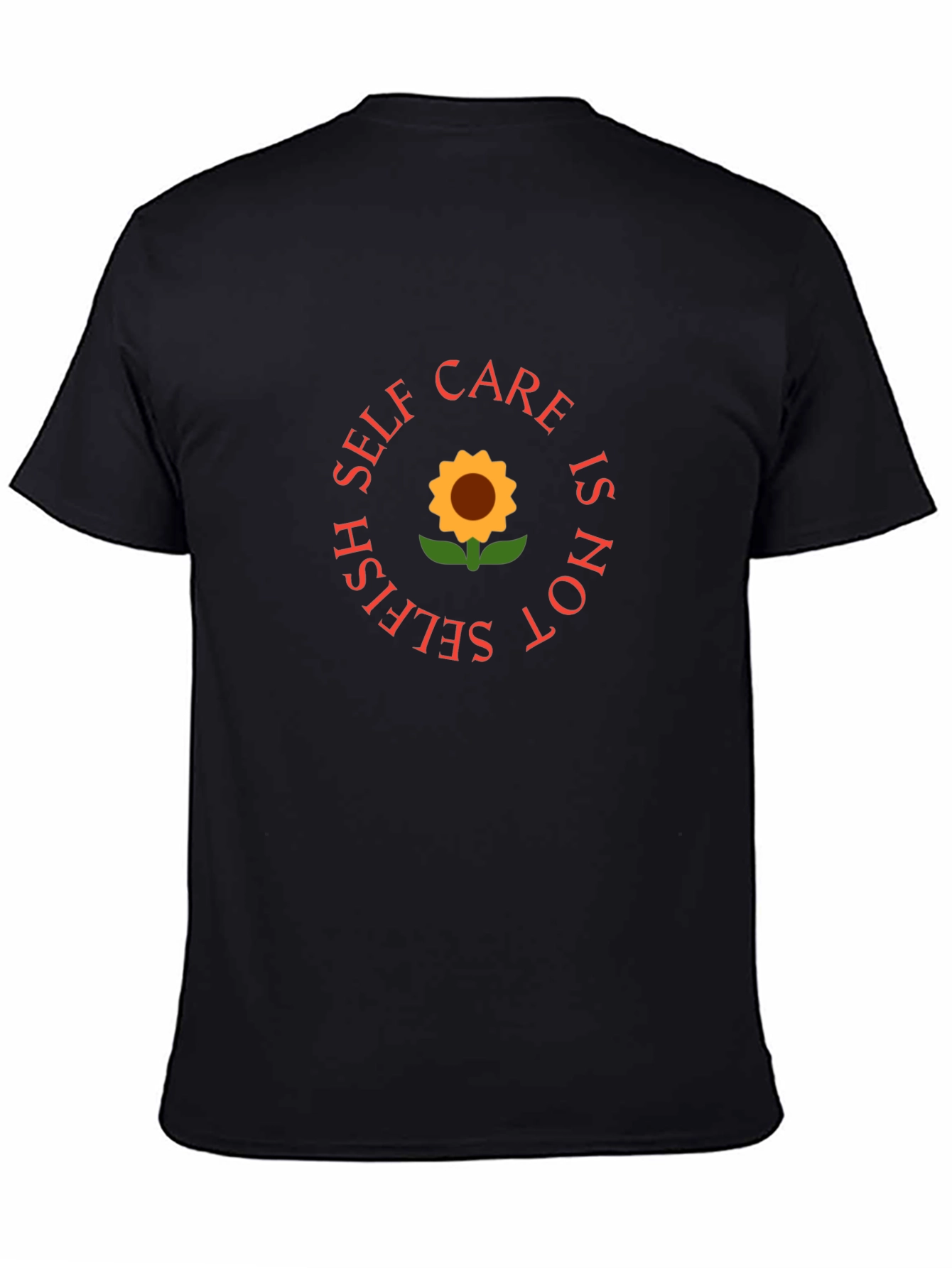 Self Care Sunflower Graphic Tee - Black