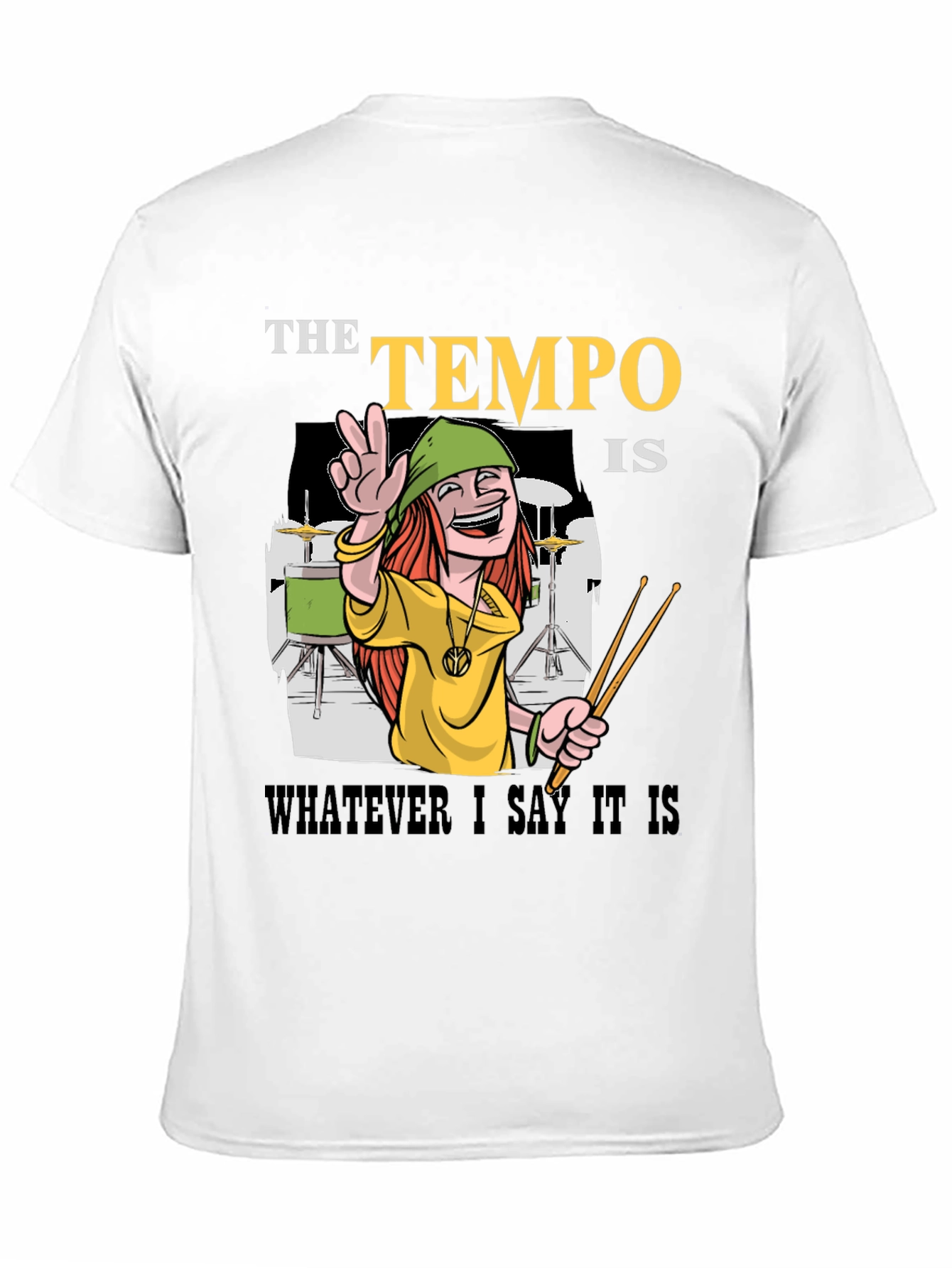 Tempo Drummer T-Shirt - Musical Humor Tee