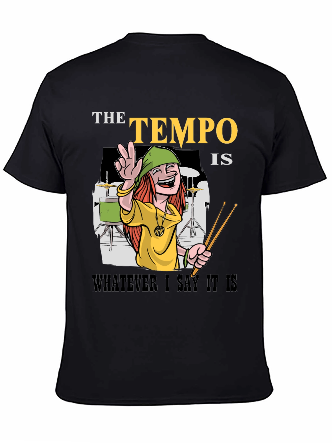 Tempo Drummer T-Shirt - Musical Humor Tee