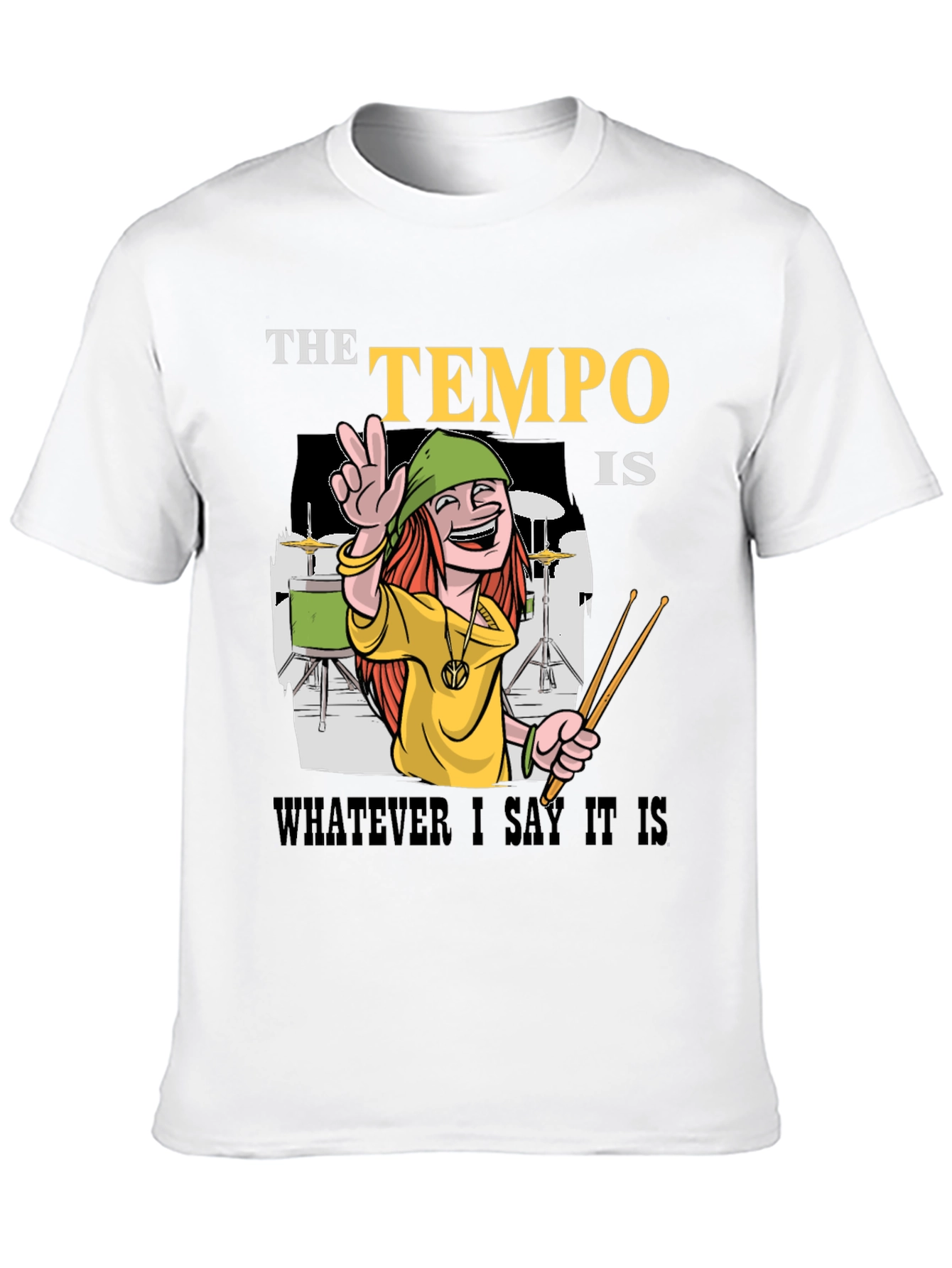 Tempo Drummer T-Shirt - Musical Humor Tee