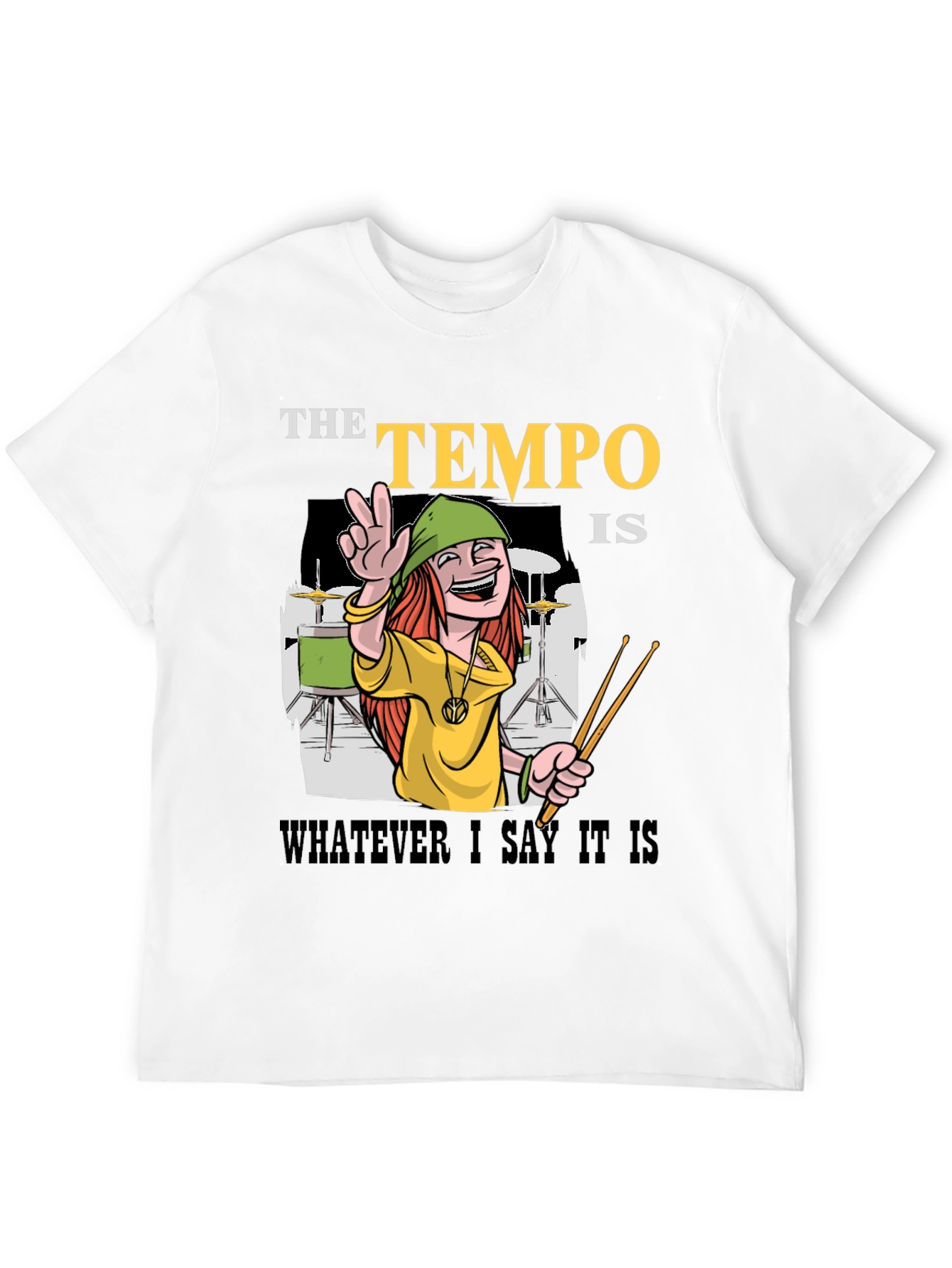 Tempo Drummer T-Shirt - Musical Humor Tee