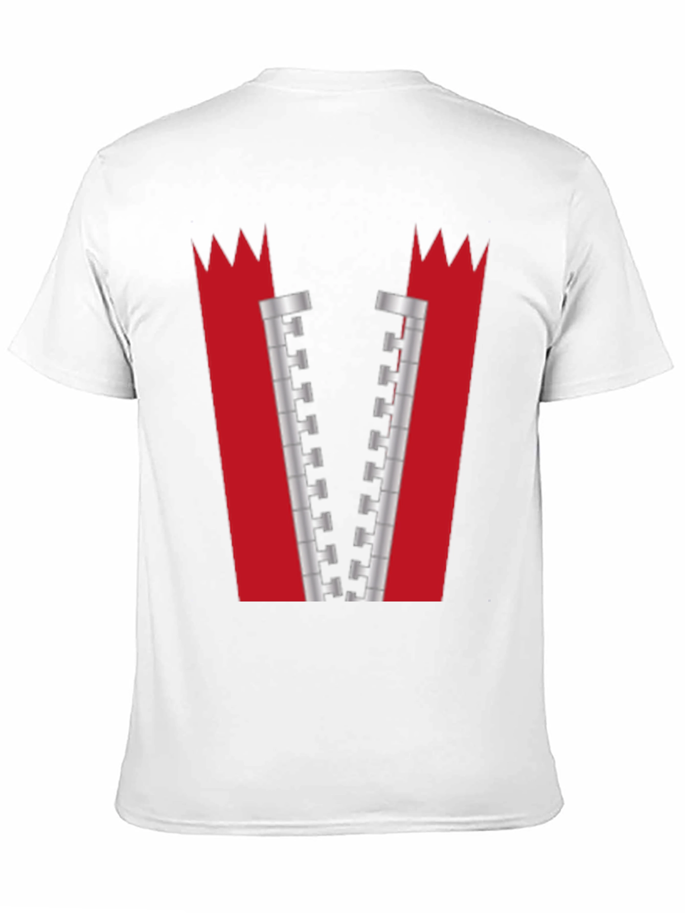 Novelty Zipper Graphic T-Shirt - Bold Black Tee