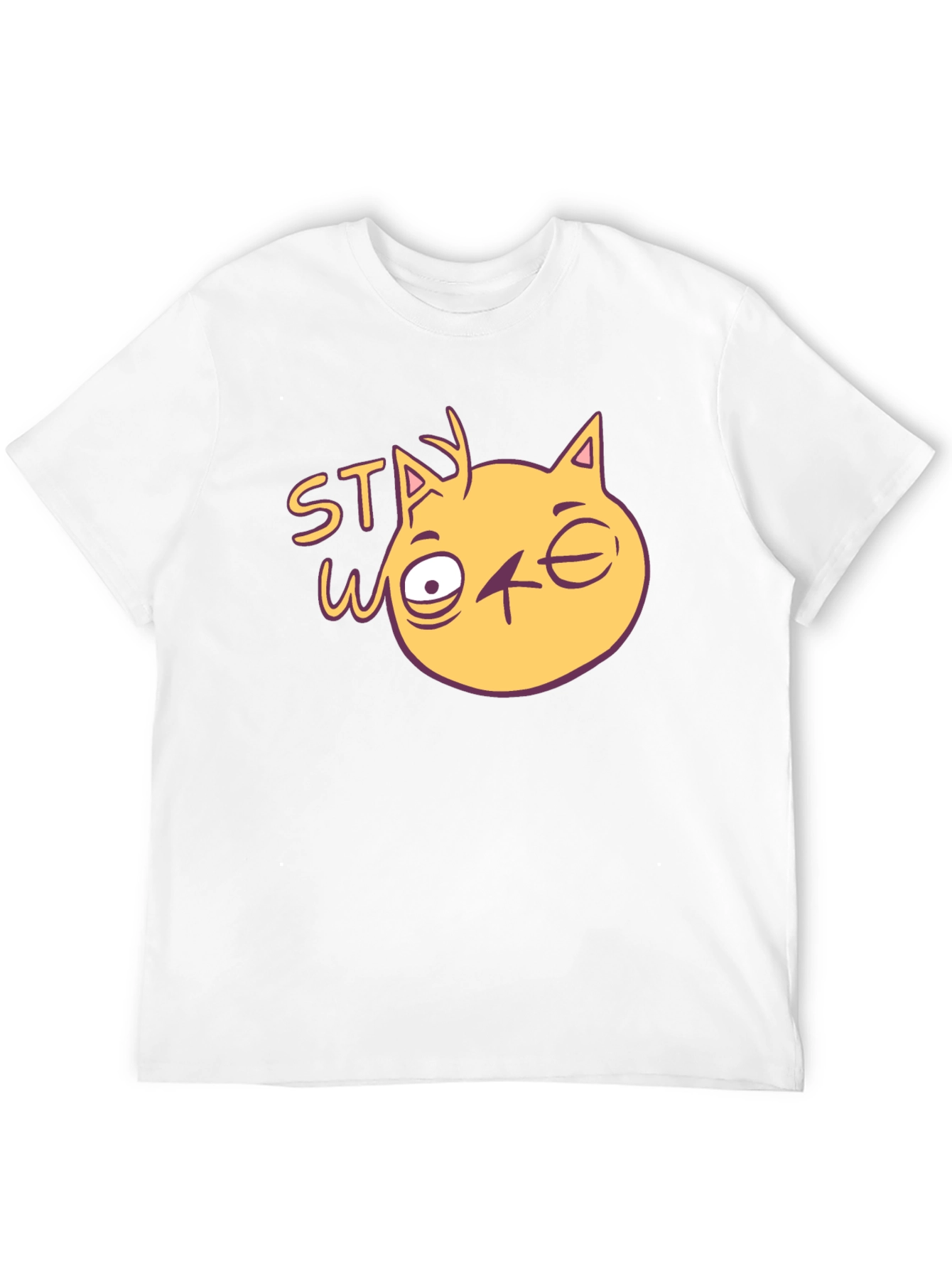 Stay Woke Cat Graphic T-Shirt