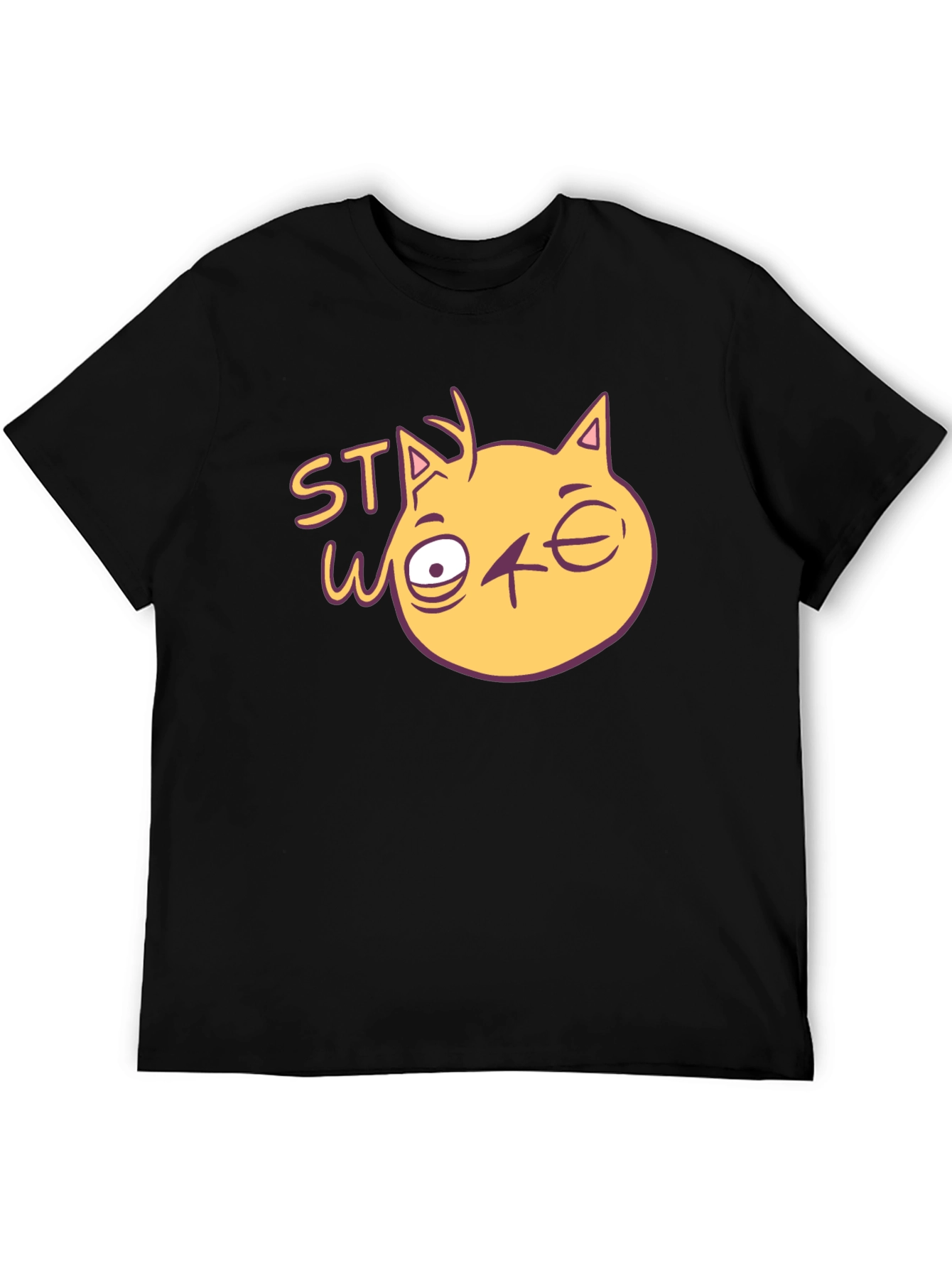 Stay Woke Cat Graphic T-Shirt