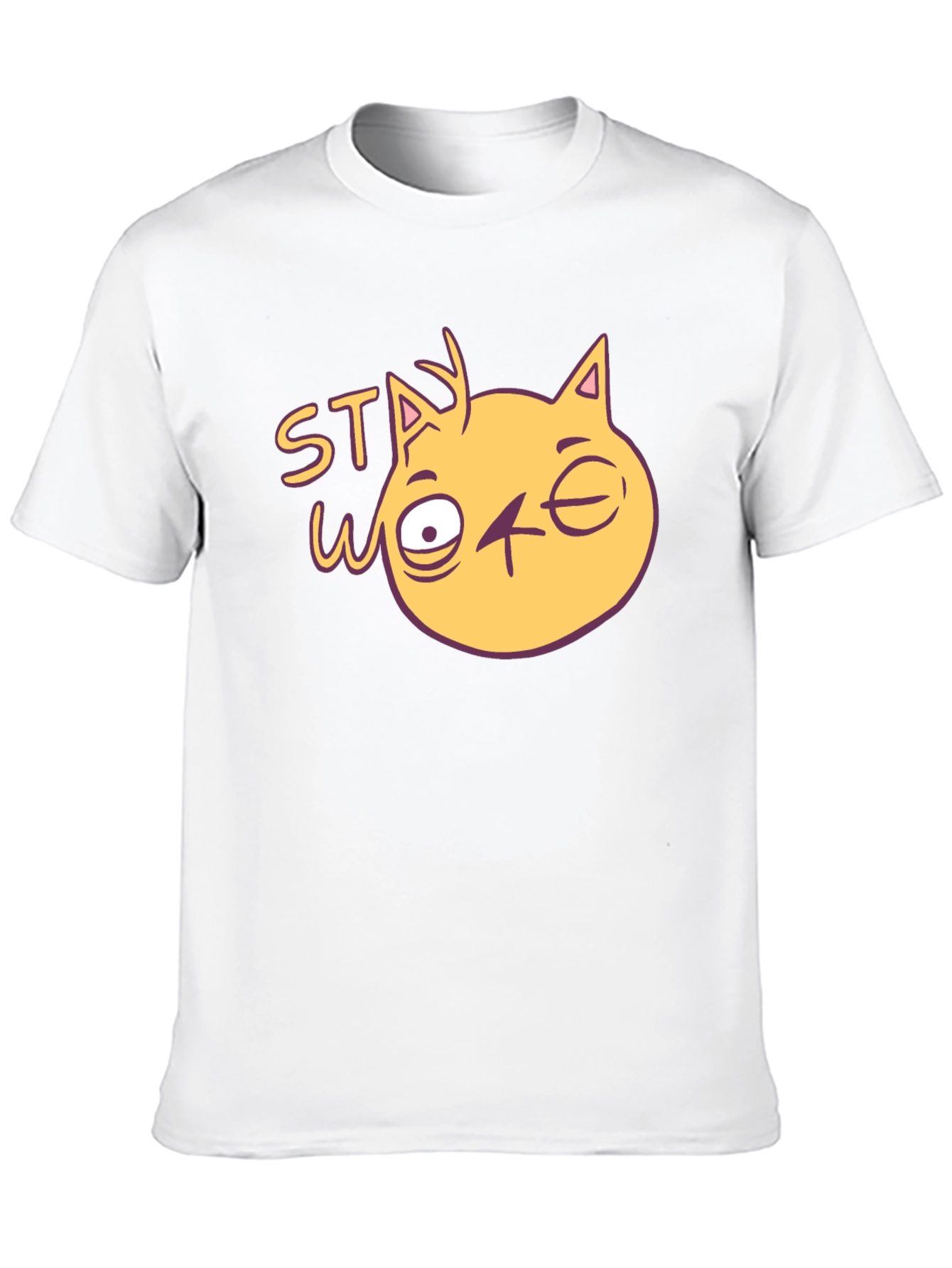 Stay Woke Cat Graphic T-Shirt