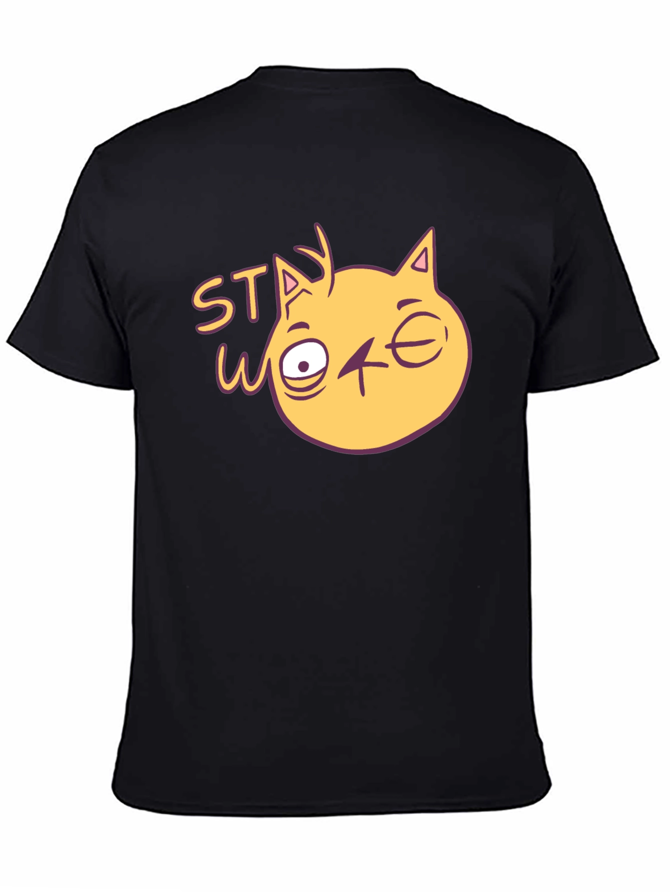 Stay Woke Cat Graphic T-Shirt