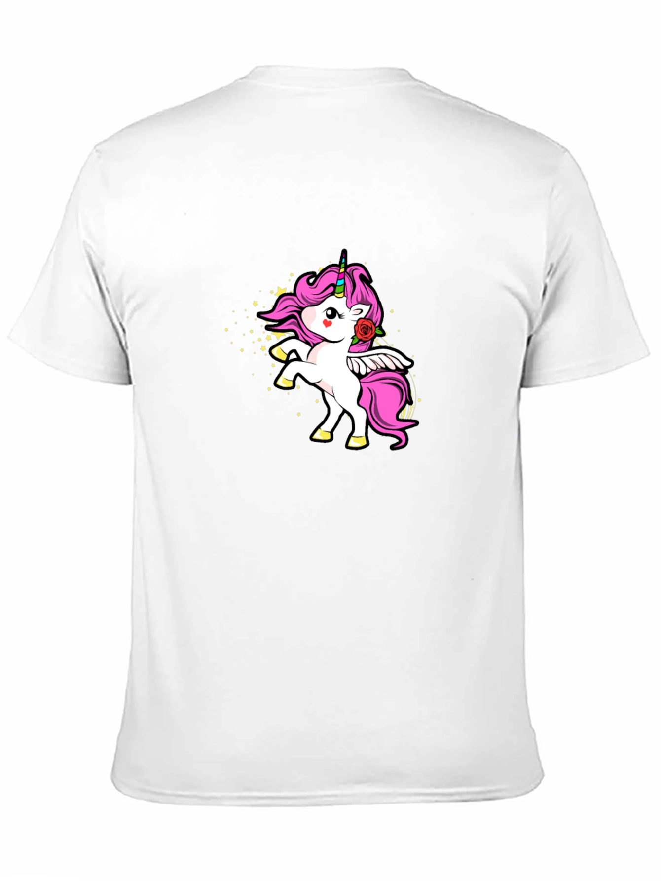 Unicorn Rose Graphic Black T-Shirt