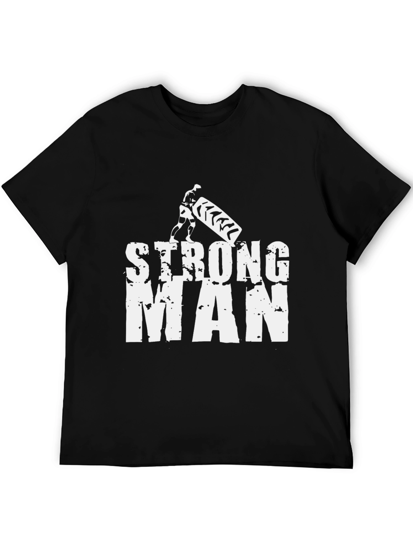 Strongman Graphic Tee - Black Cotton Shirt