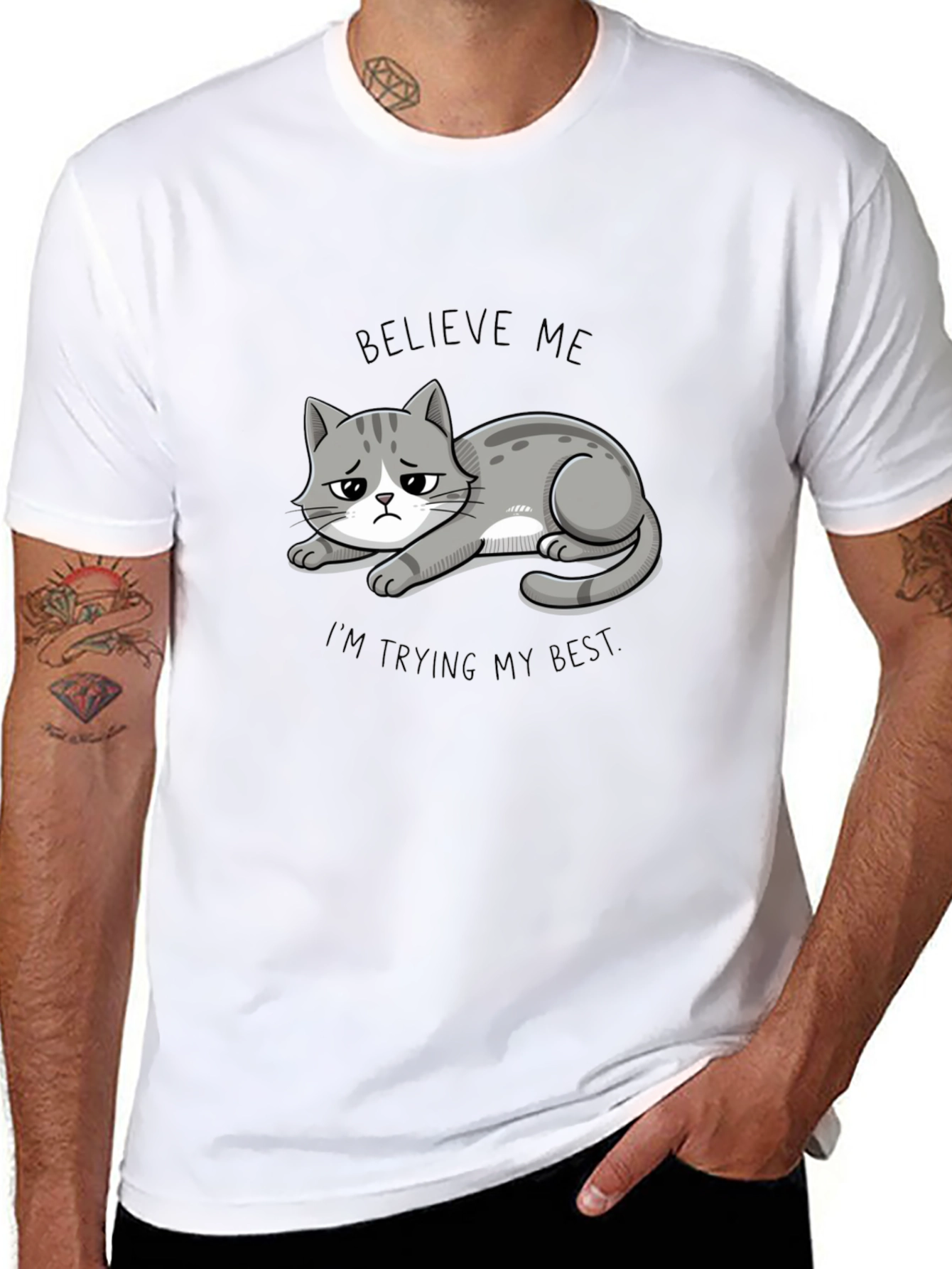 Believe Me Cat T-Shirt - Funny Graphic Tee