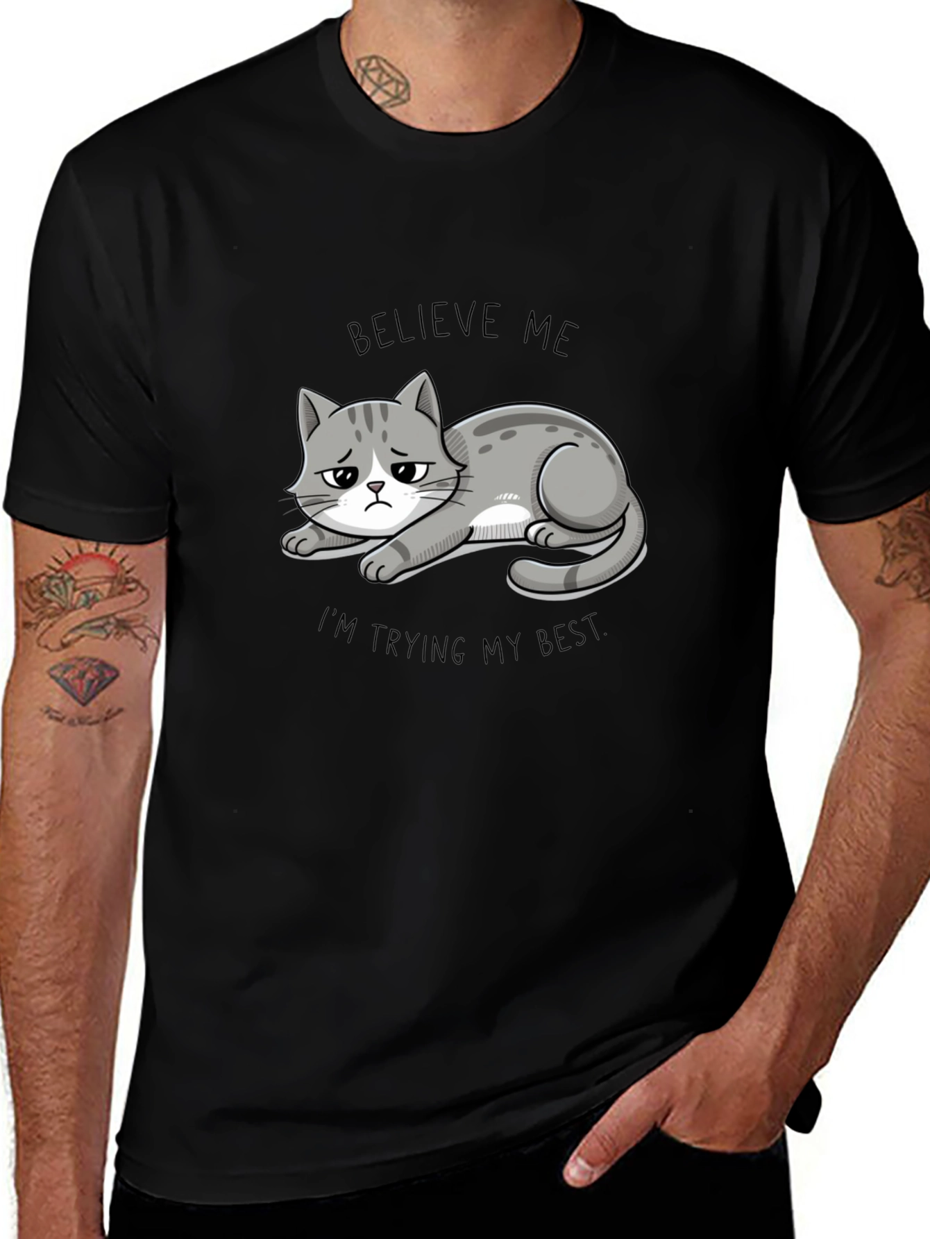 Believe Me Cat T-Shirt - Funny Graphic Tee