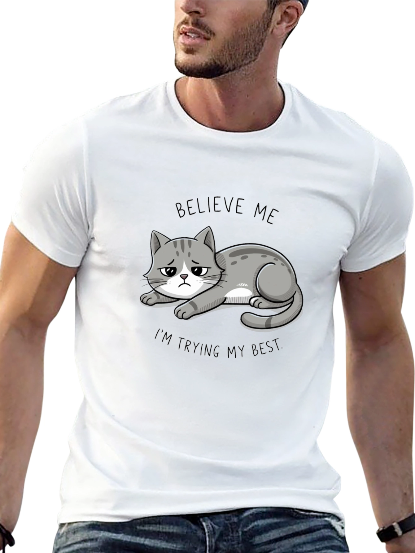 Believe Me Cat T-Shirt - Funny Graphic Tee