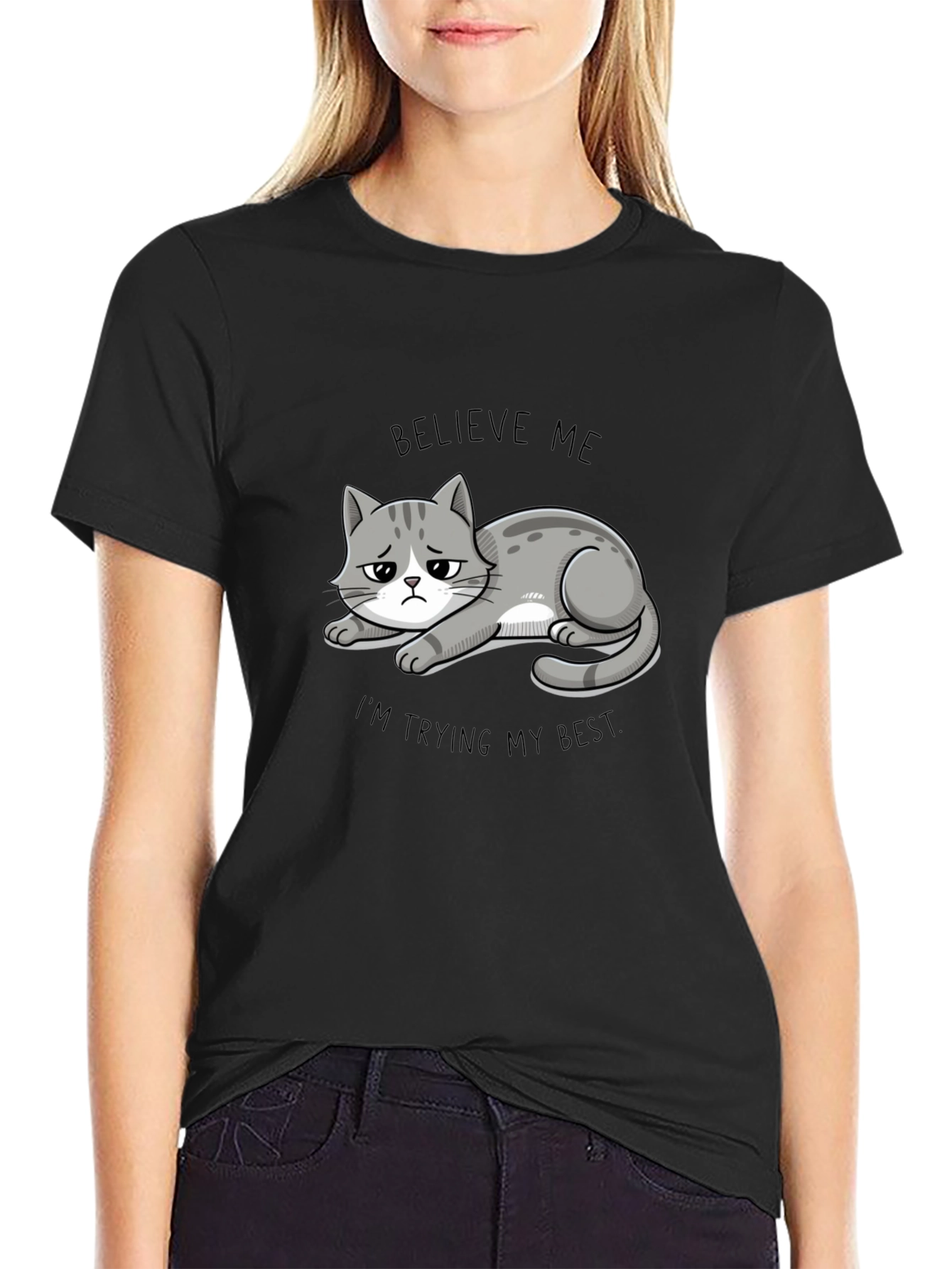 Believe Me Cat T-Shirt - Funny Graphic Tee