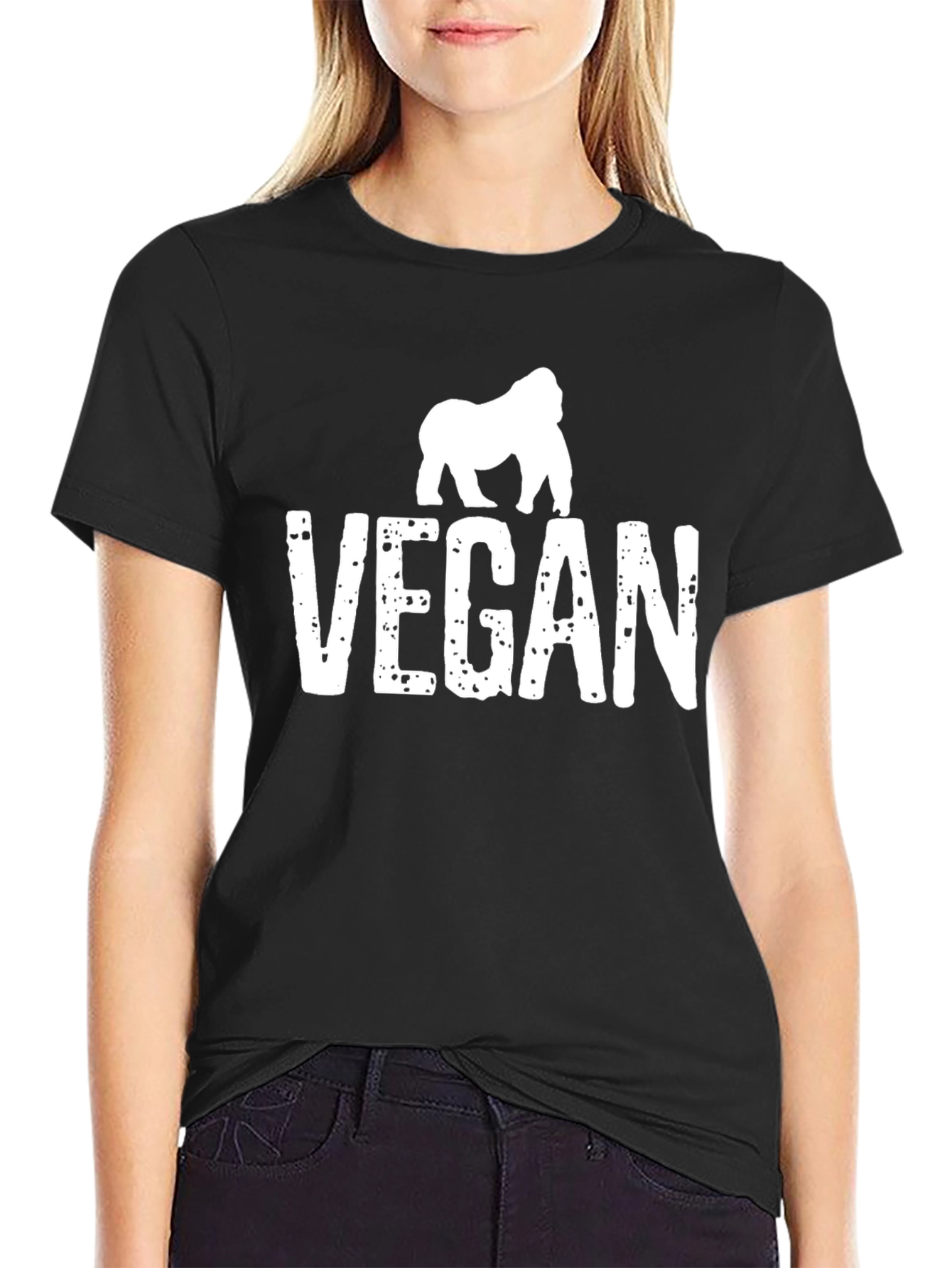 Vegan Gorilla Graphic Tee - Animal Lover Shirt