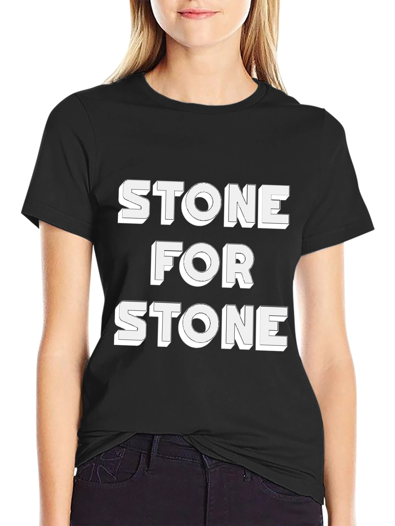 Stone For Stone Black Graphic Tee