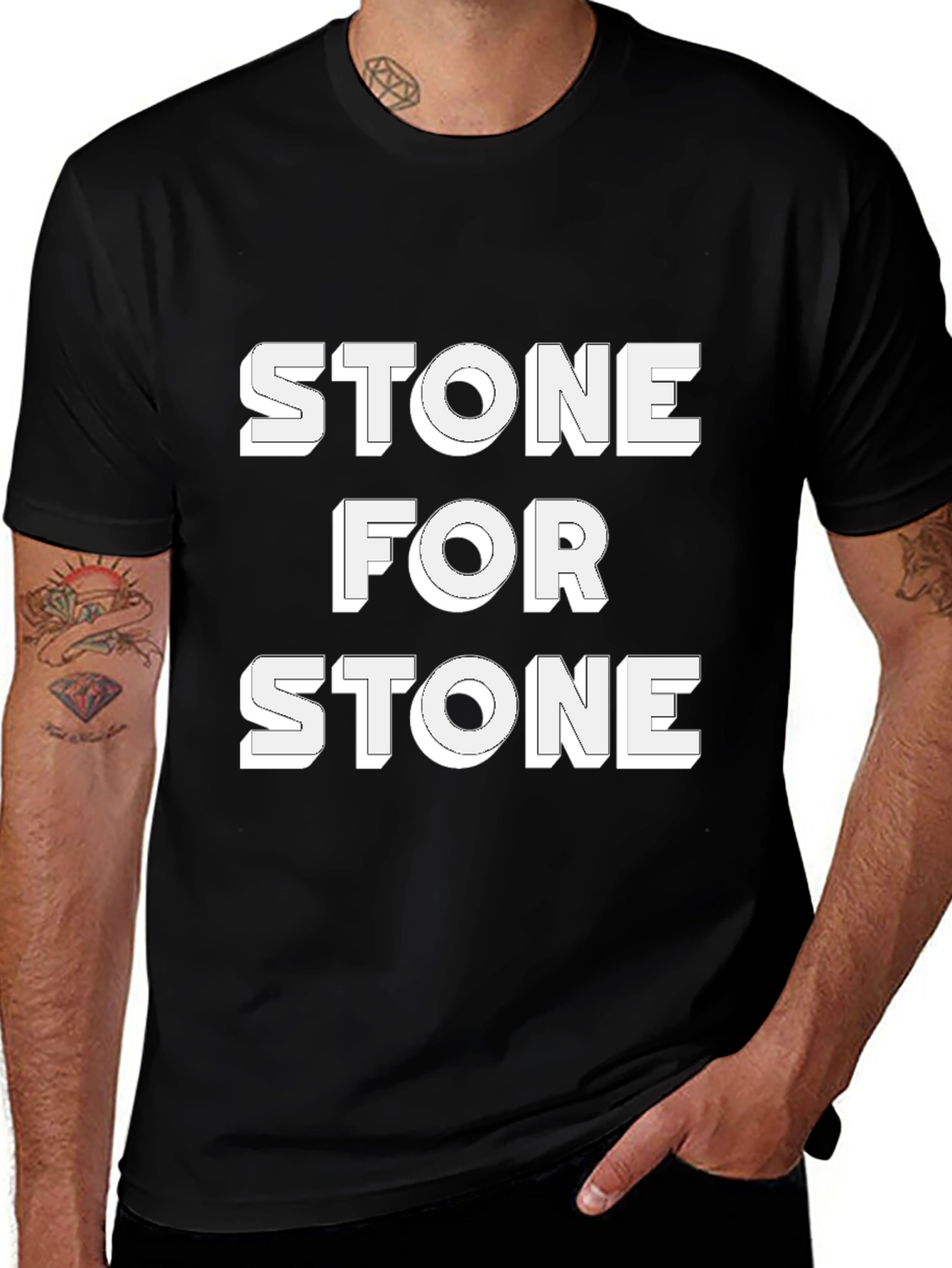 Stone For Stone Black Graphic Tee