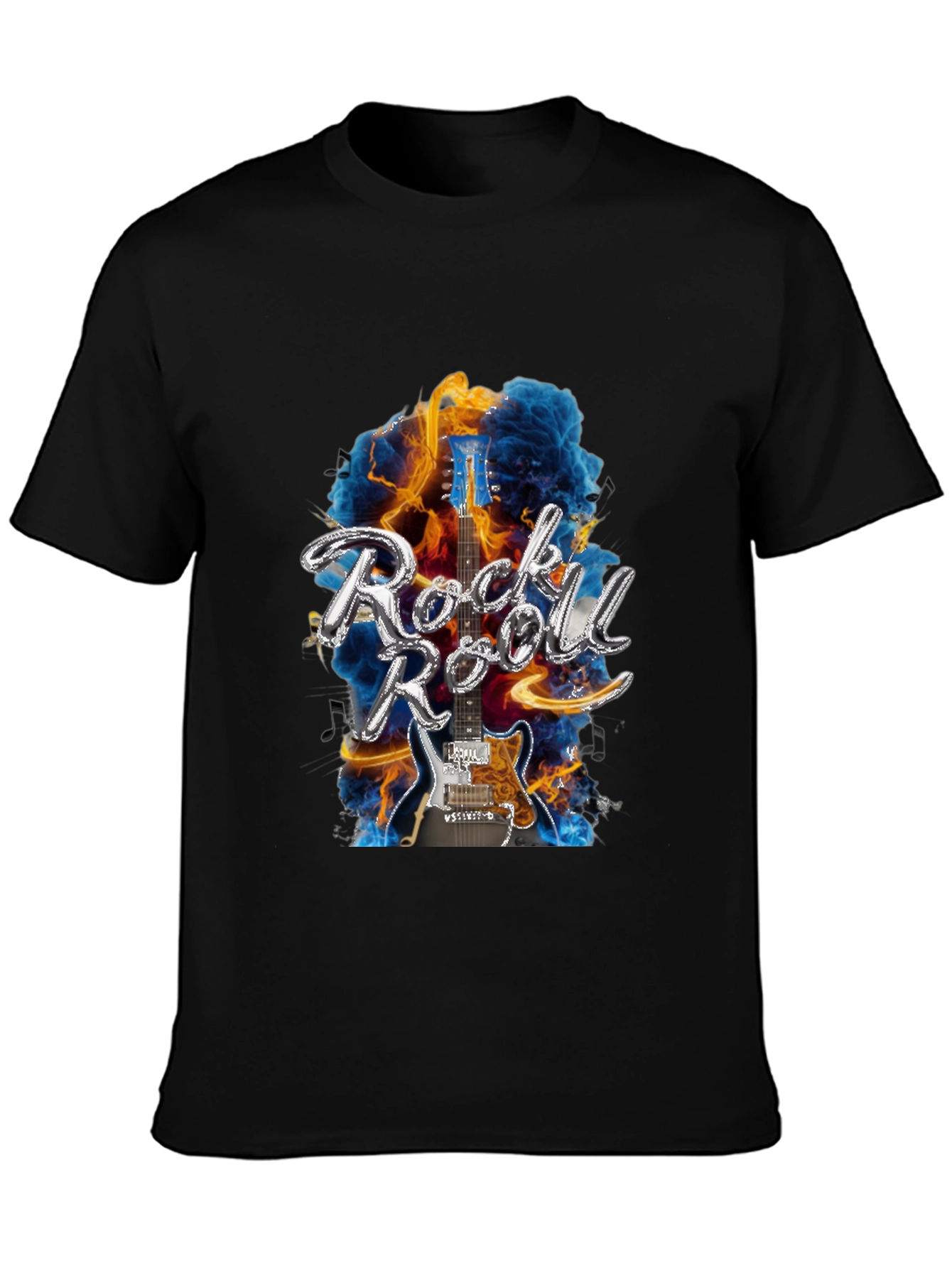 Rock n Roll Guitar Black T-Shirt