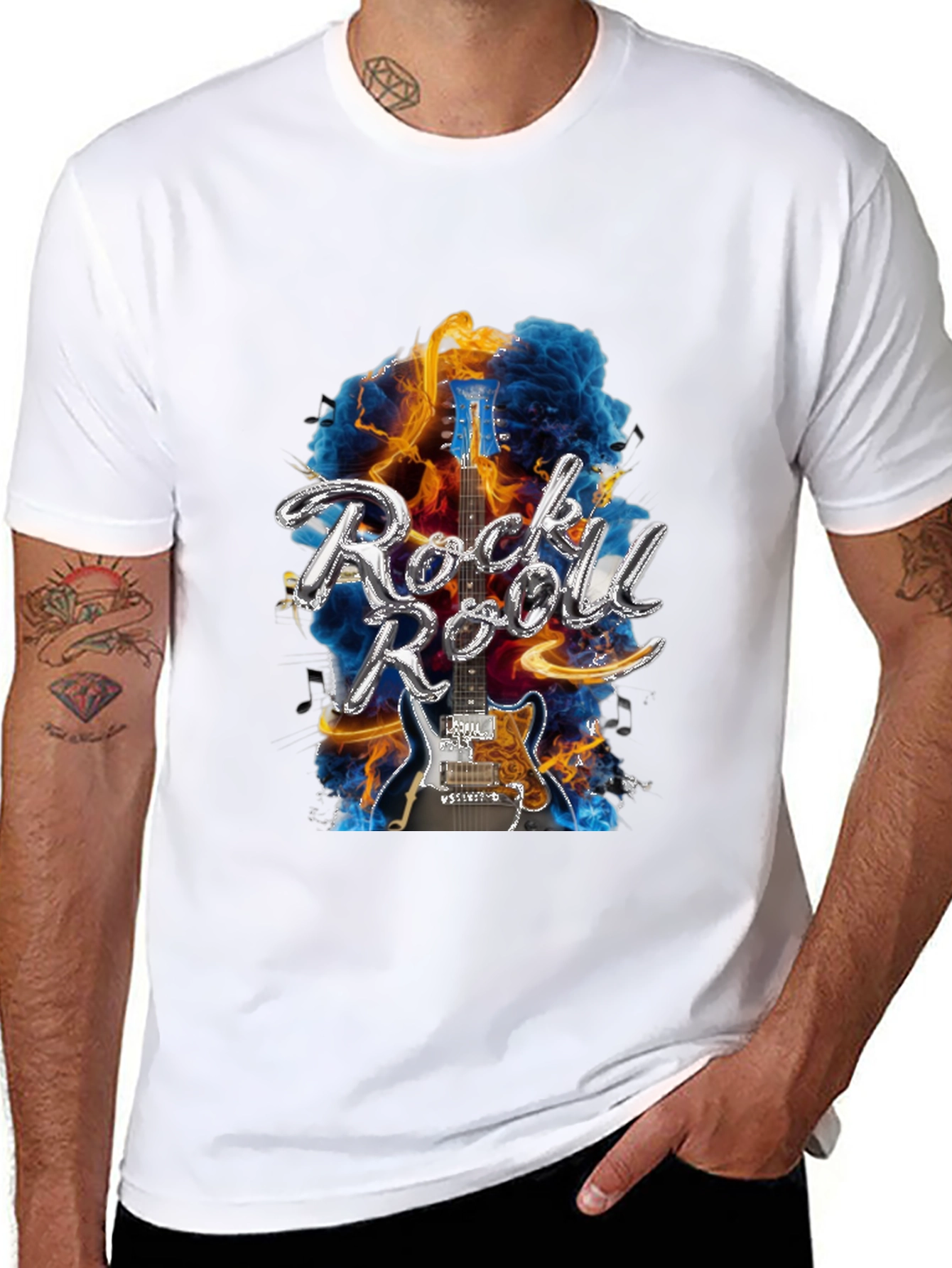 Rock n Roll Guitar Black T-Shirt