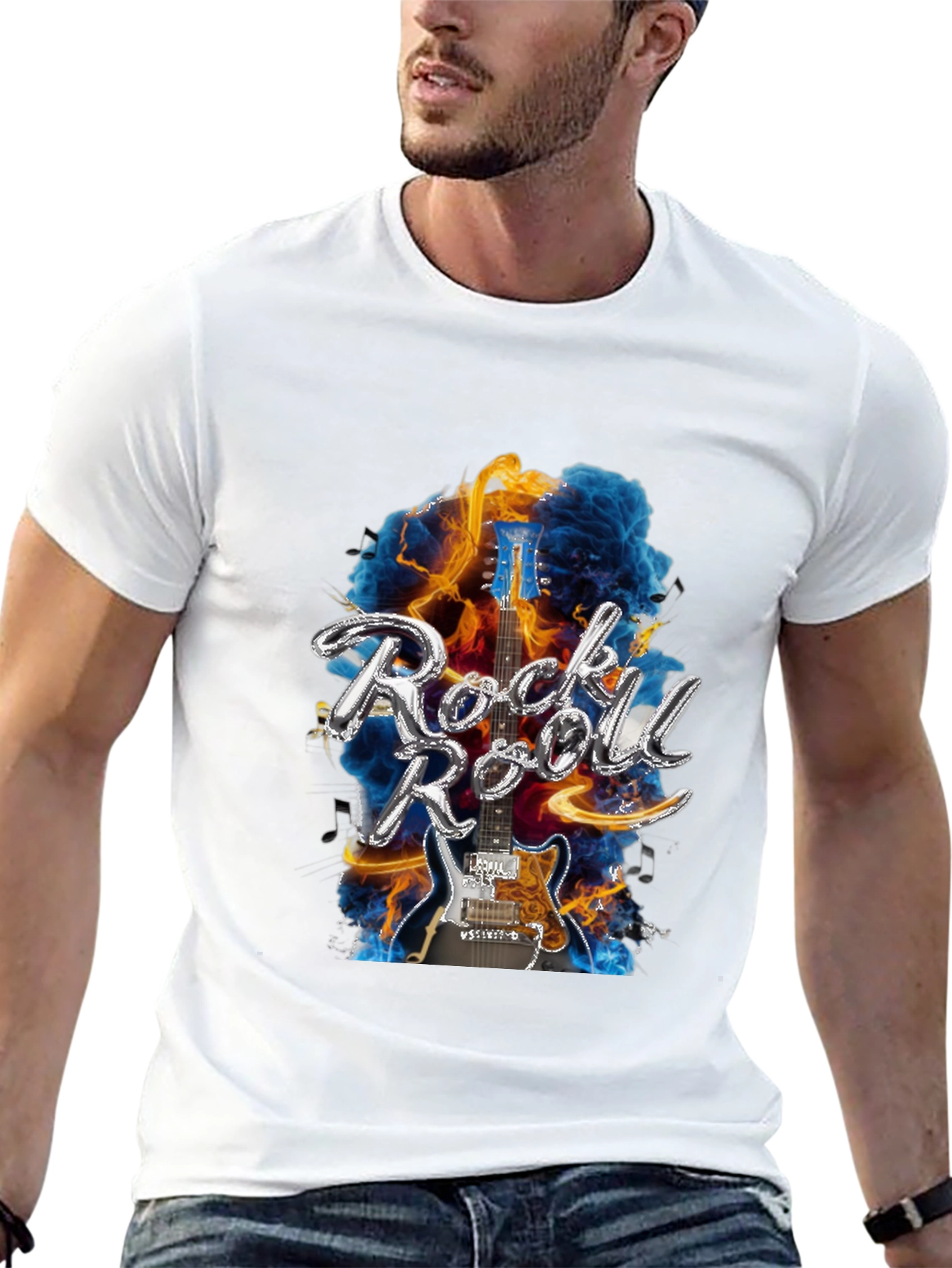 Rock n Roll Guitar Black T-Shirt