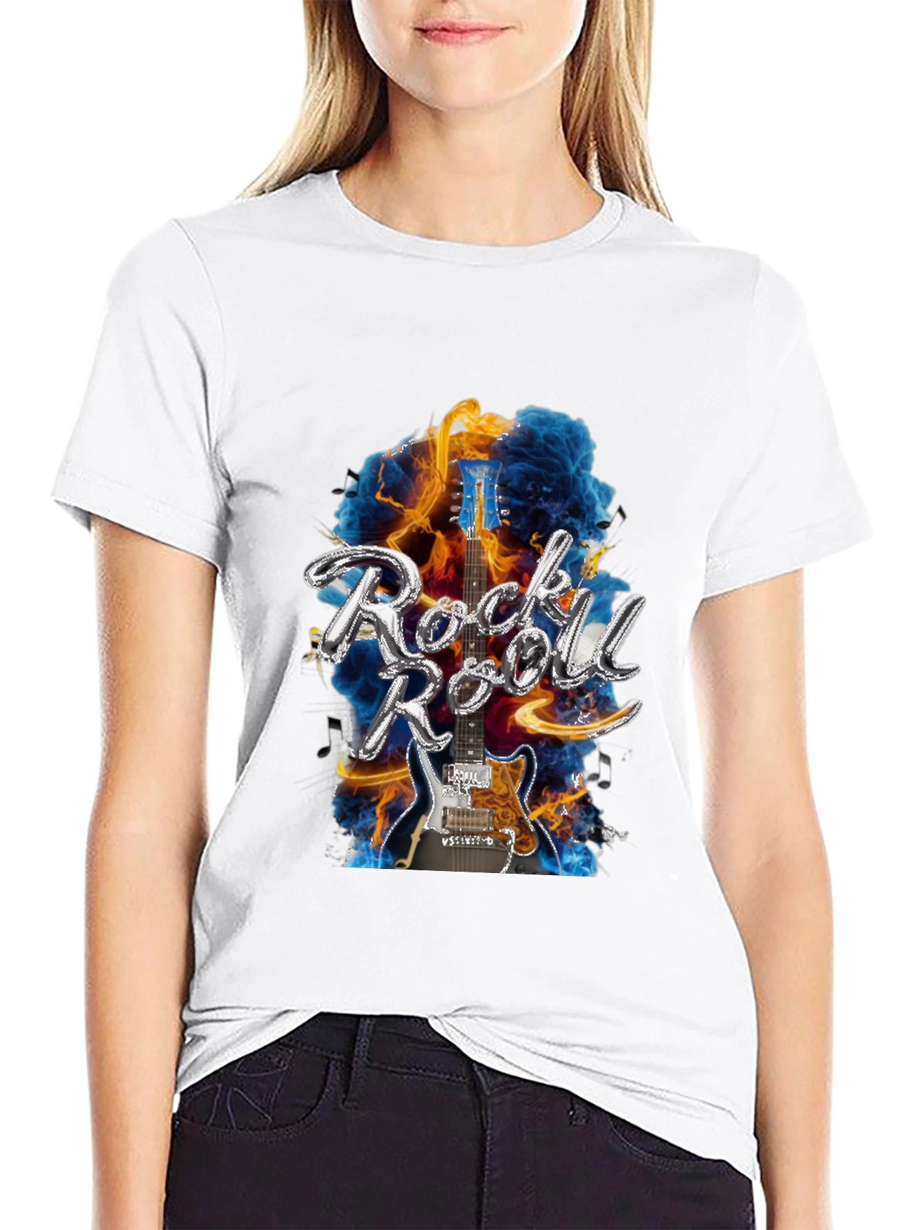 Rock n Roll Guitar Black T-Shirt