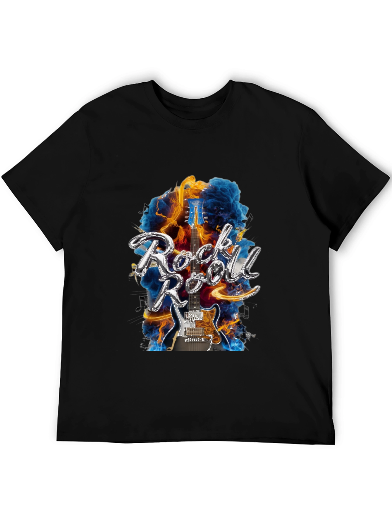 Rock n Roll Guitar Black T-Shirt