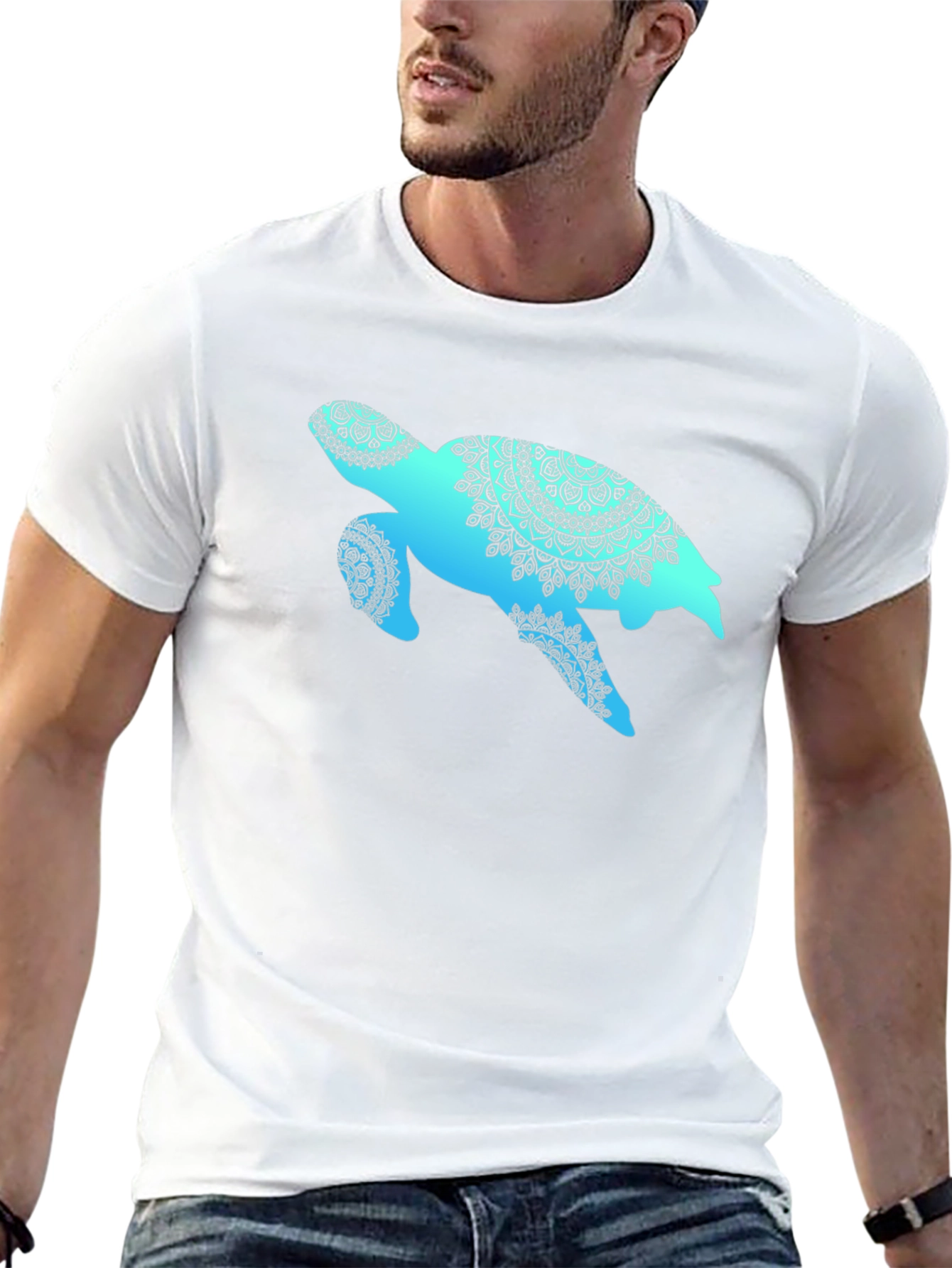 Turtle Mandala Graphic Tee - Black