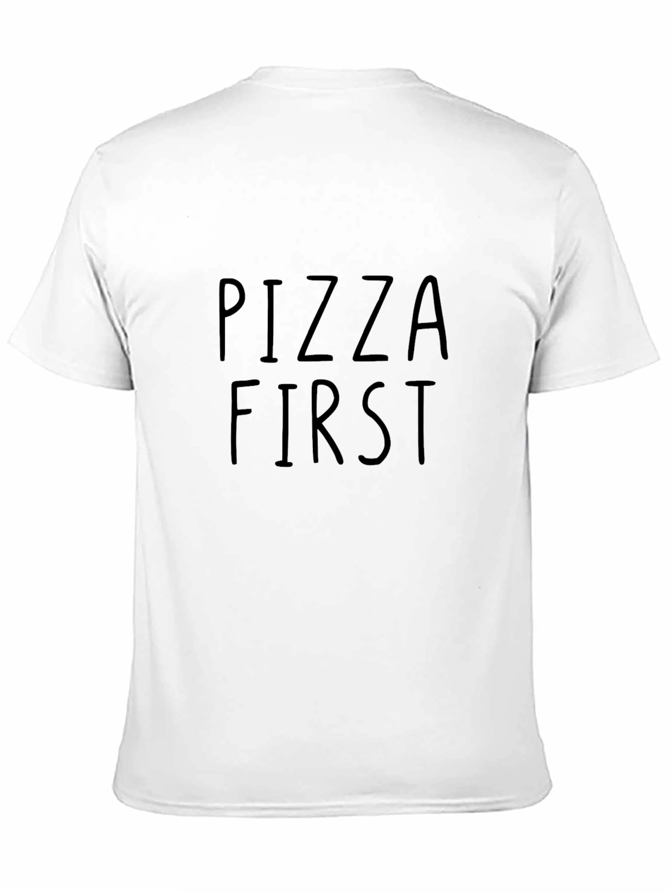Pizza First Graphic Tee - Black Cotton T-Shirt