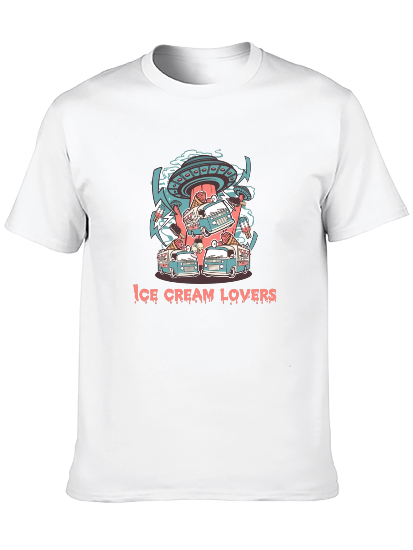 Ice Cream Lovers Graphic Black T-Shirt