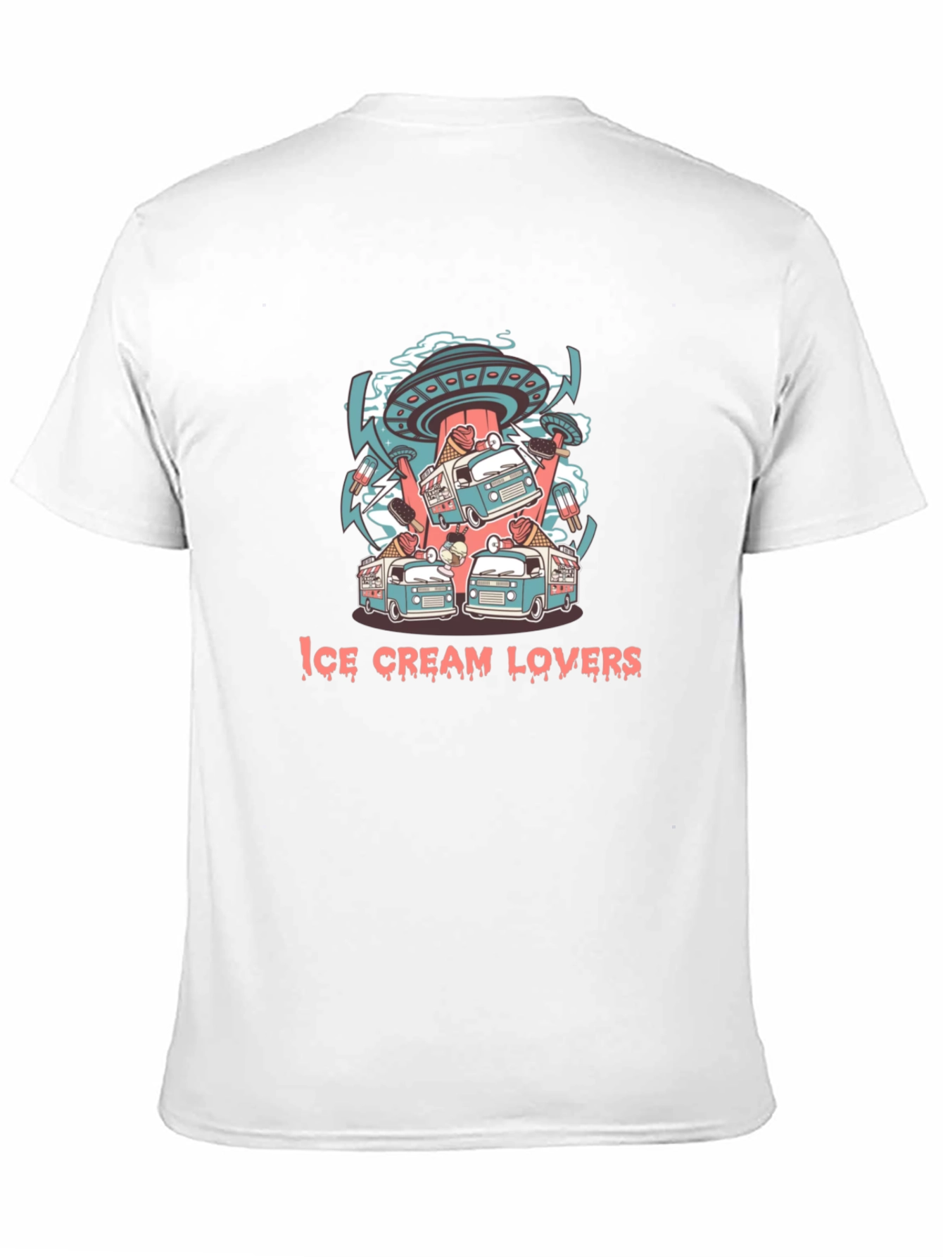 Ice Cream Lovers Graphic Black T-Shirt